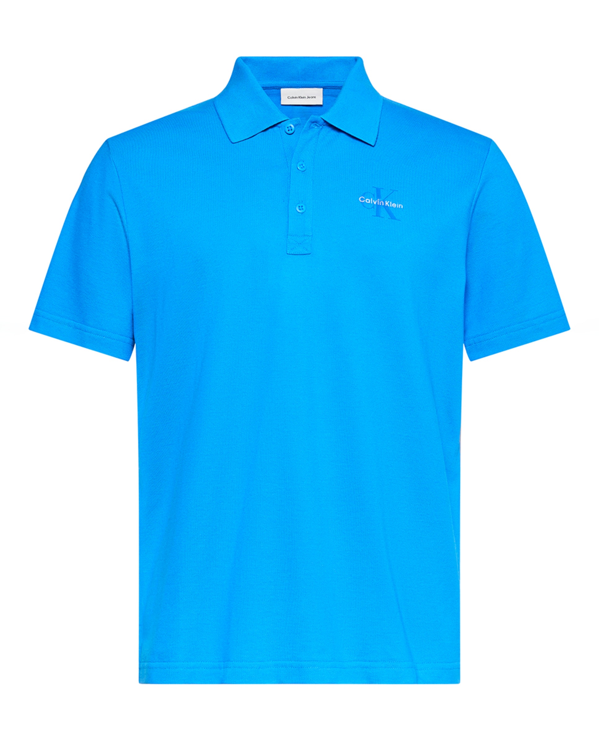 Polo Piqué com Logótipo Azul-4