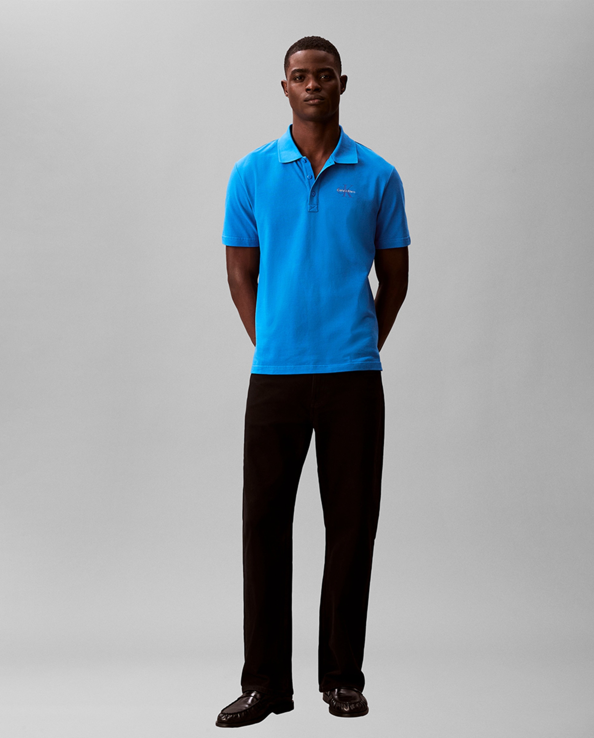 Polo Piqué com Logótipo Azul-5