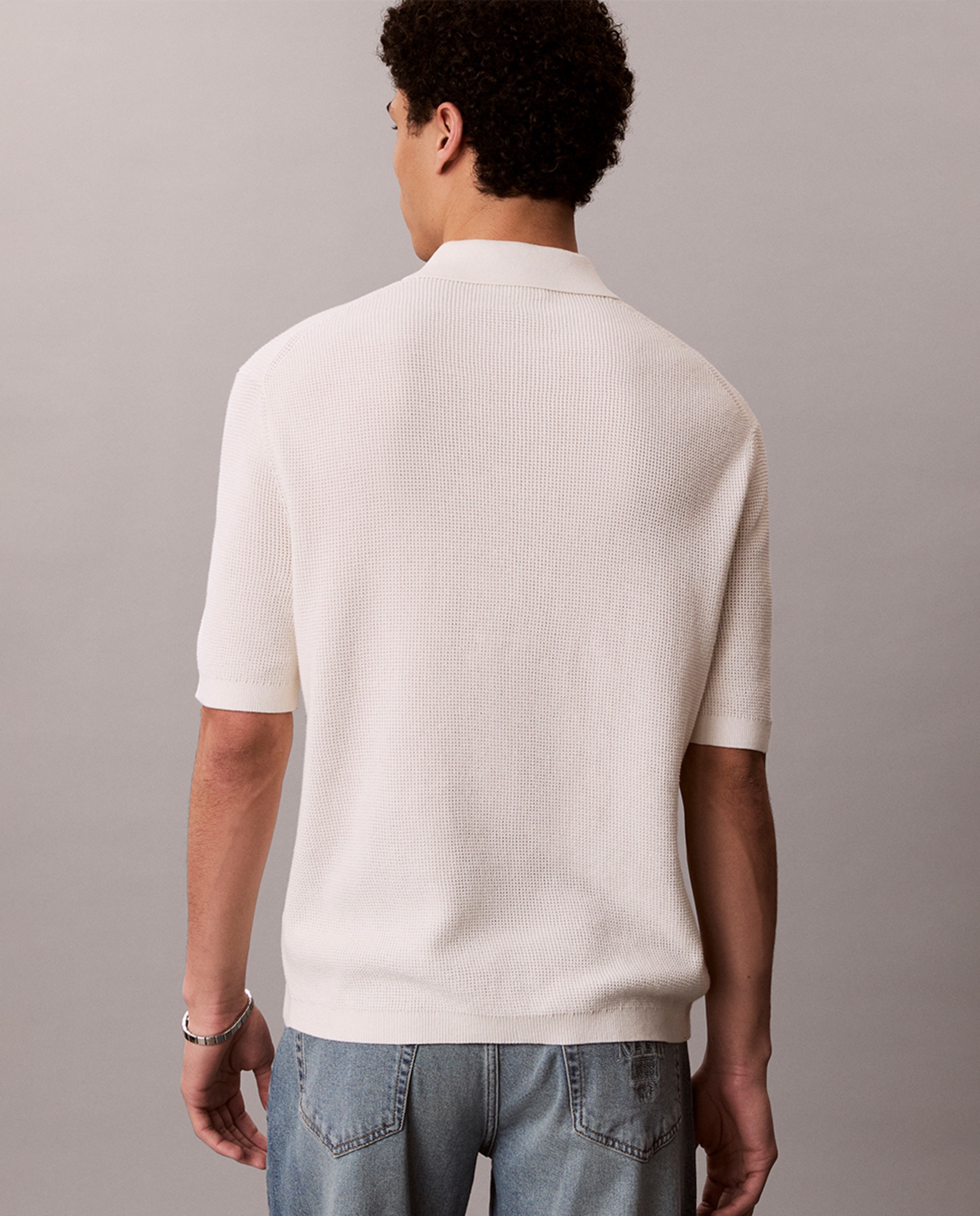 Polo Waffle Creme-2