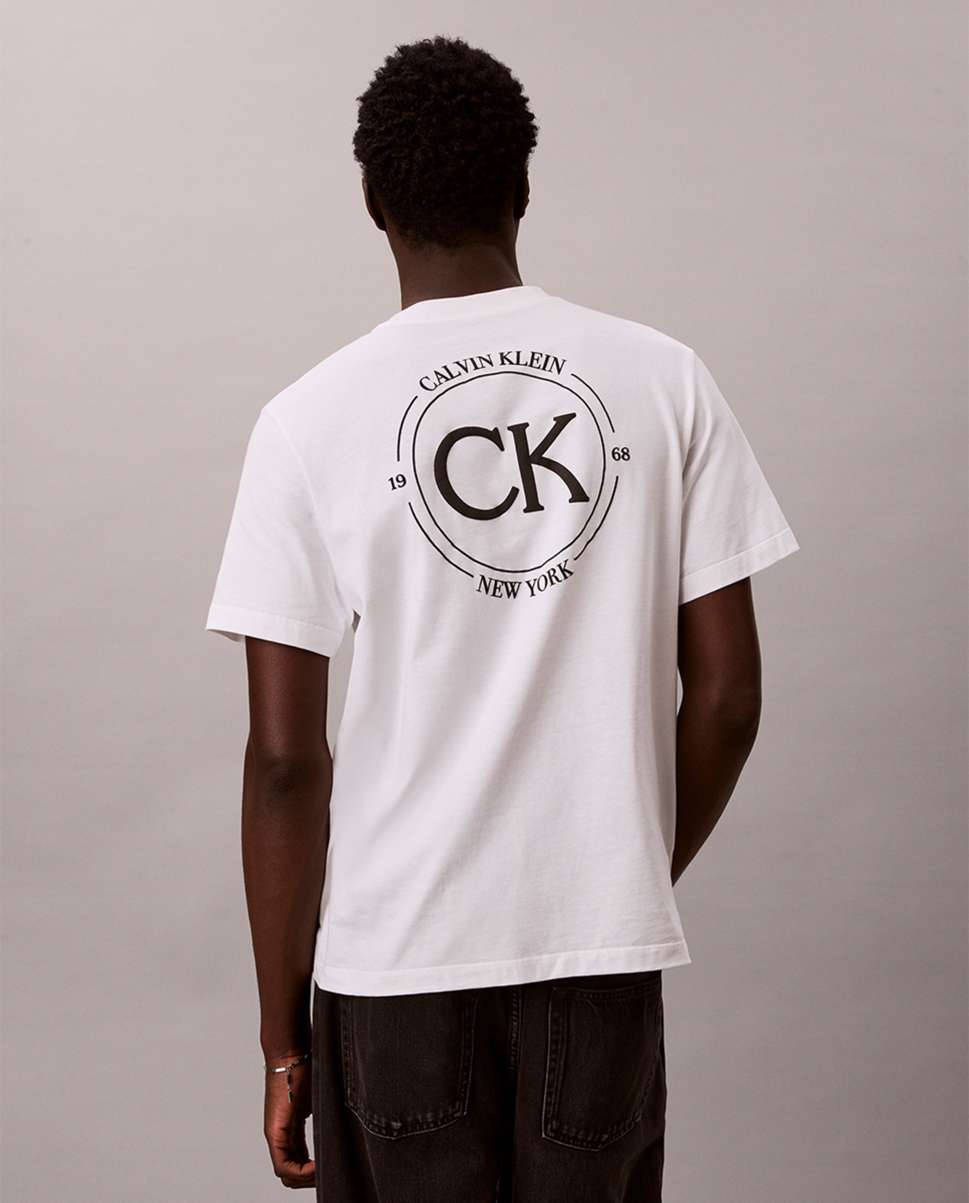 T-shirt Easy Fit com Logótipo Branco-2