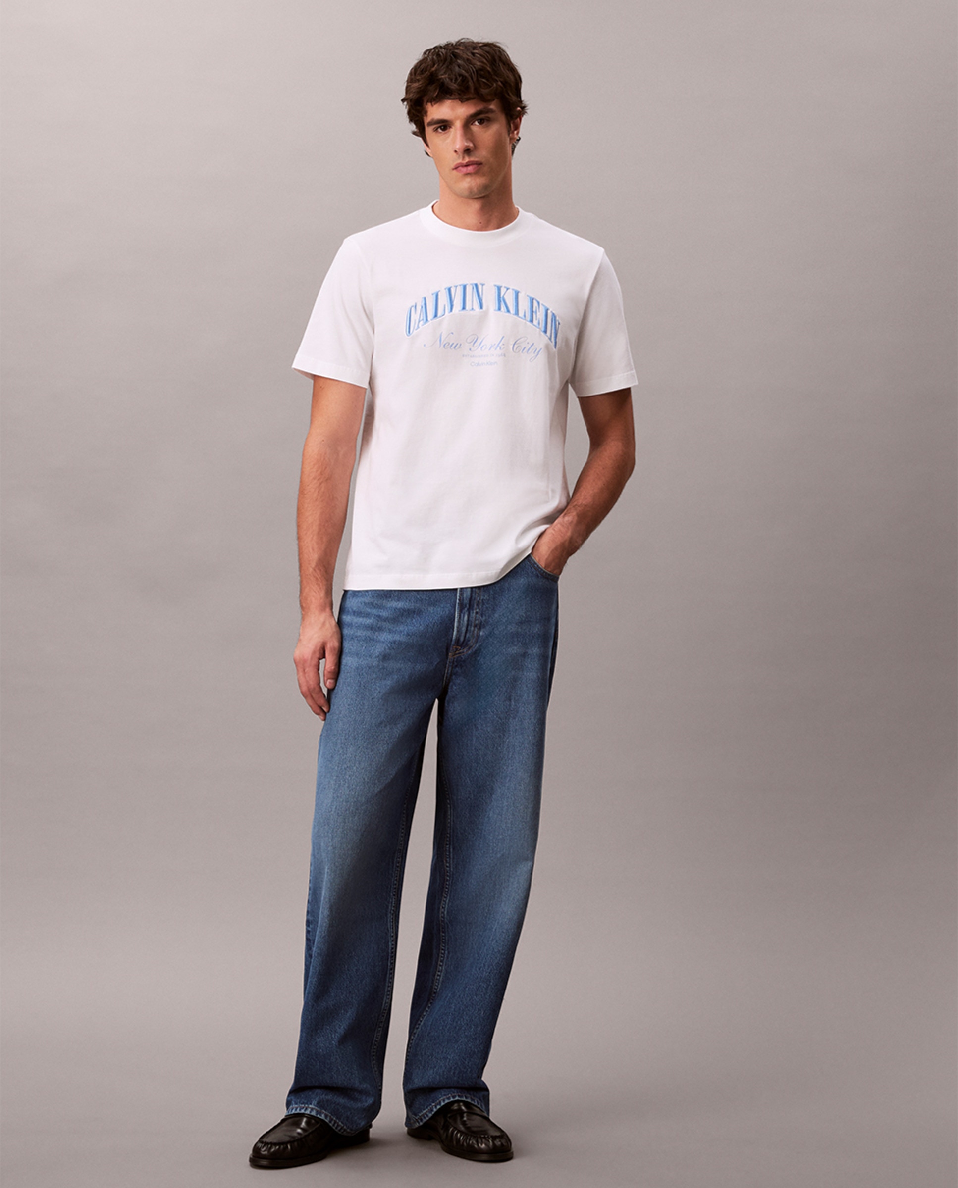 T-shirt Easy Fit com Logótipo Branco-6