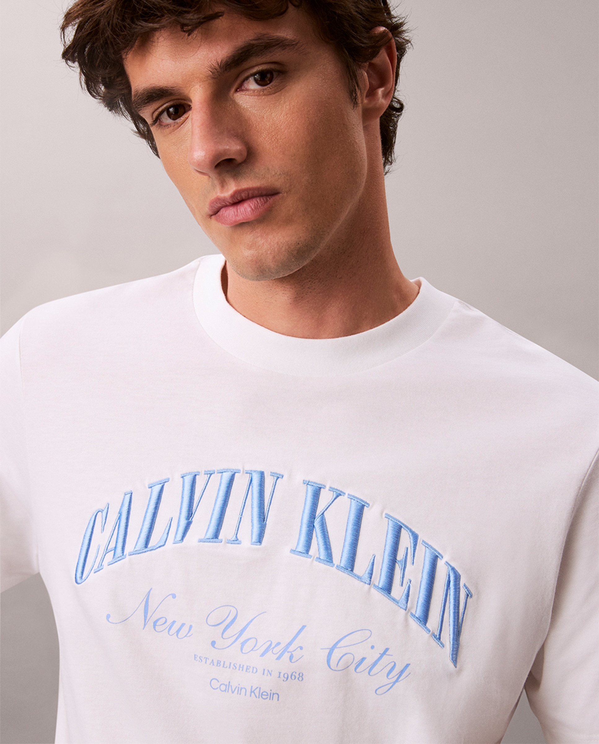 T-shirt Easy Fit com Logótipo Branco-3