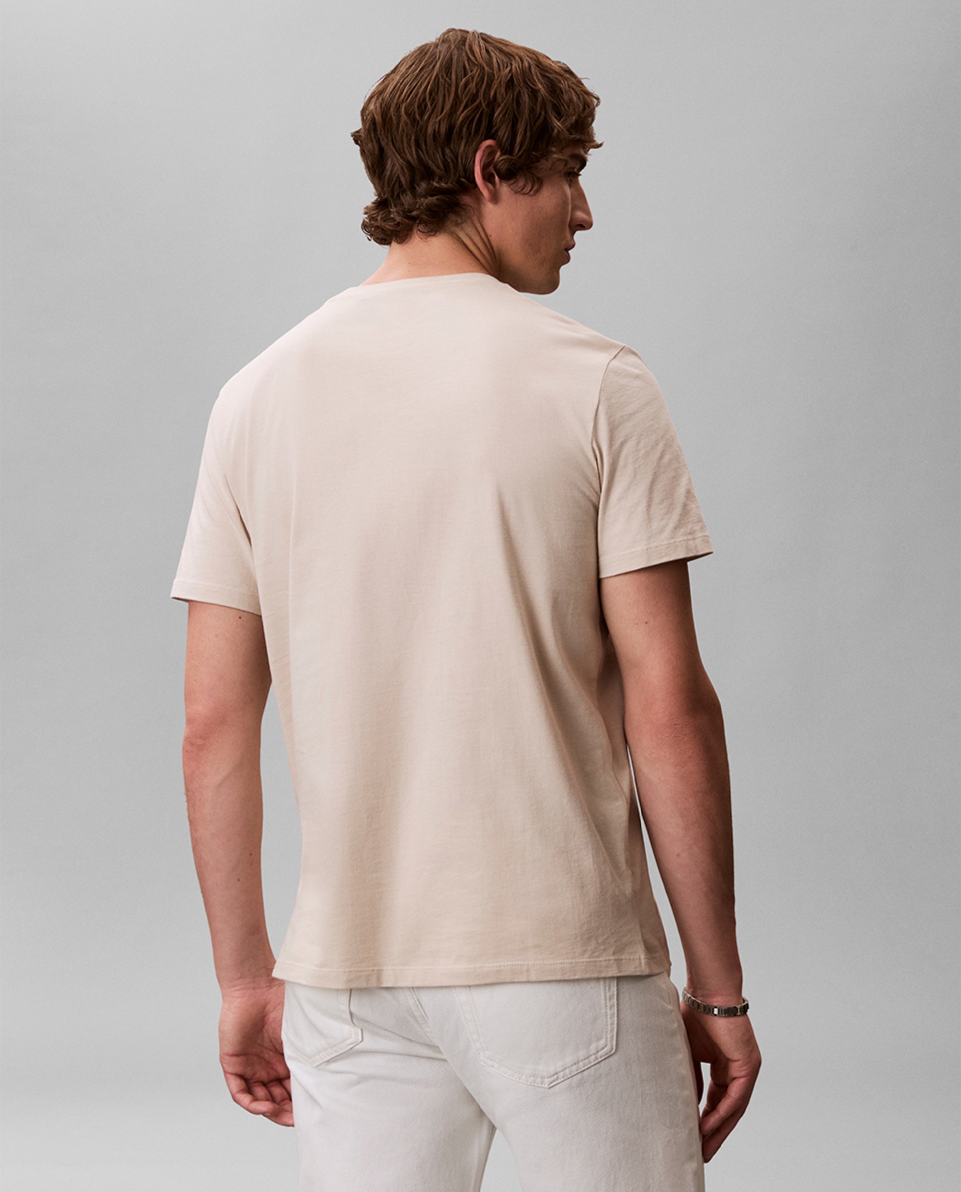 T-shirt com Micro Logótipo Bege-2