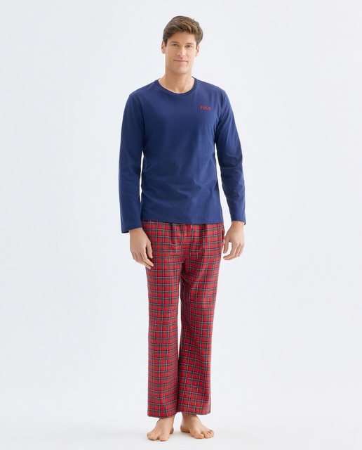 Imagem 0 de Pijama Comprido de Malha Jersey e Flanela