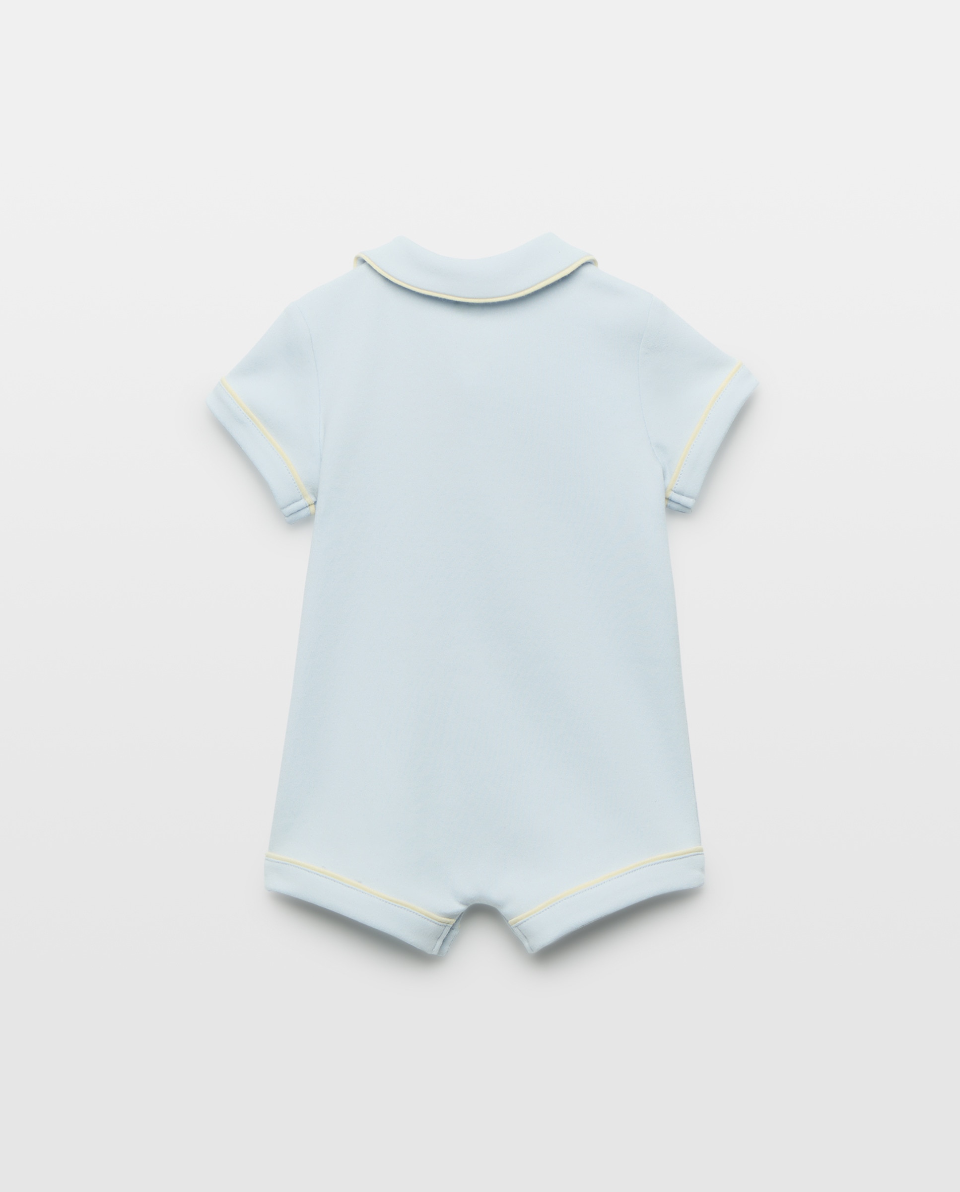 Pijama de bebé manga corta con contrastes 410 Azul claro-2