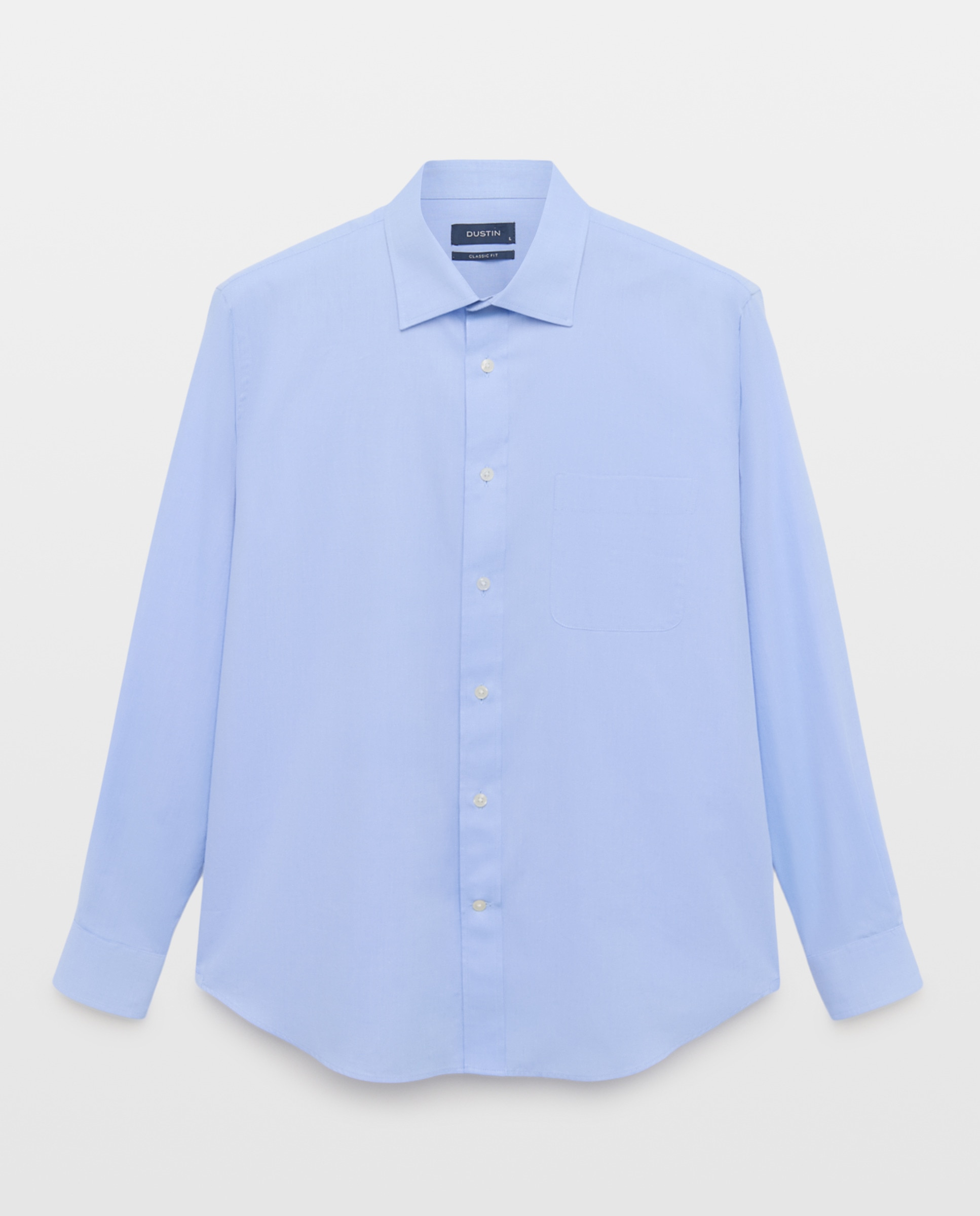 Camisa Classic Fit Clássico Estrutura Padrão Clássico Azul Céu-4