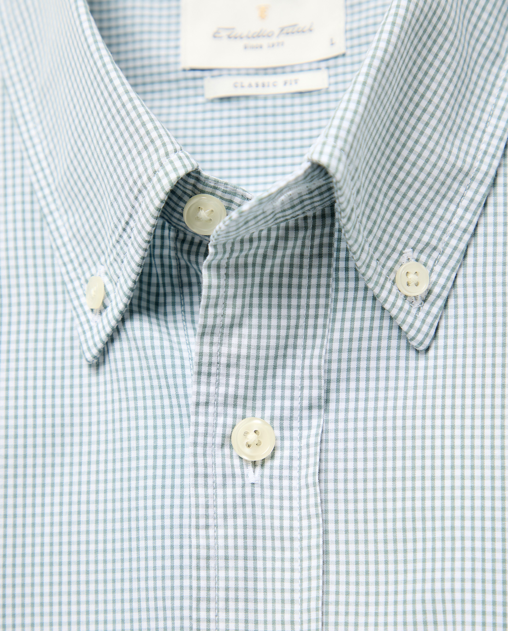 Camisa Casual de Popelina com Manga Curta Verde-5