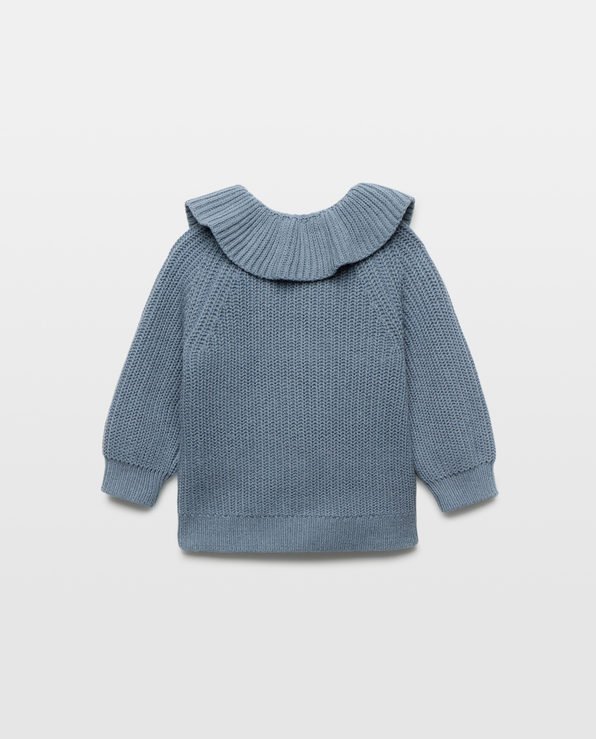 Chaqueta bebé niña cuello volante Azul pálido-2
