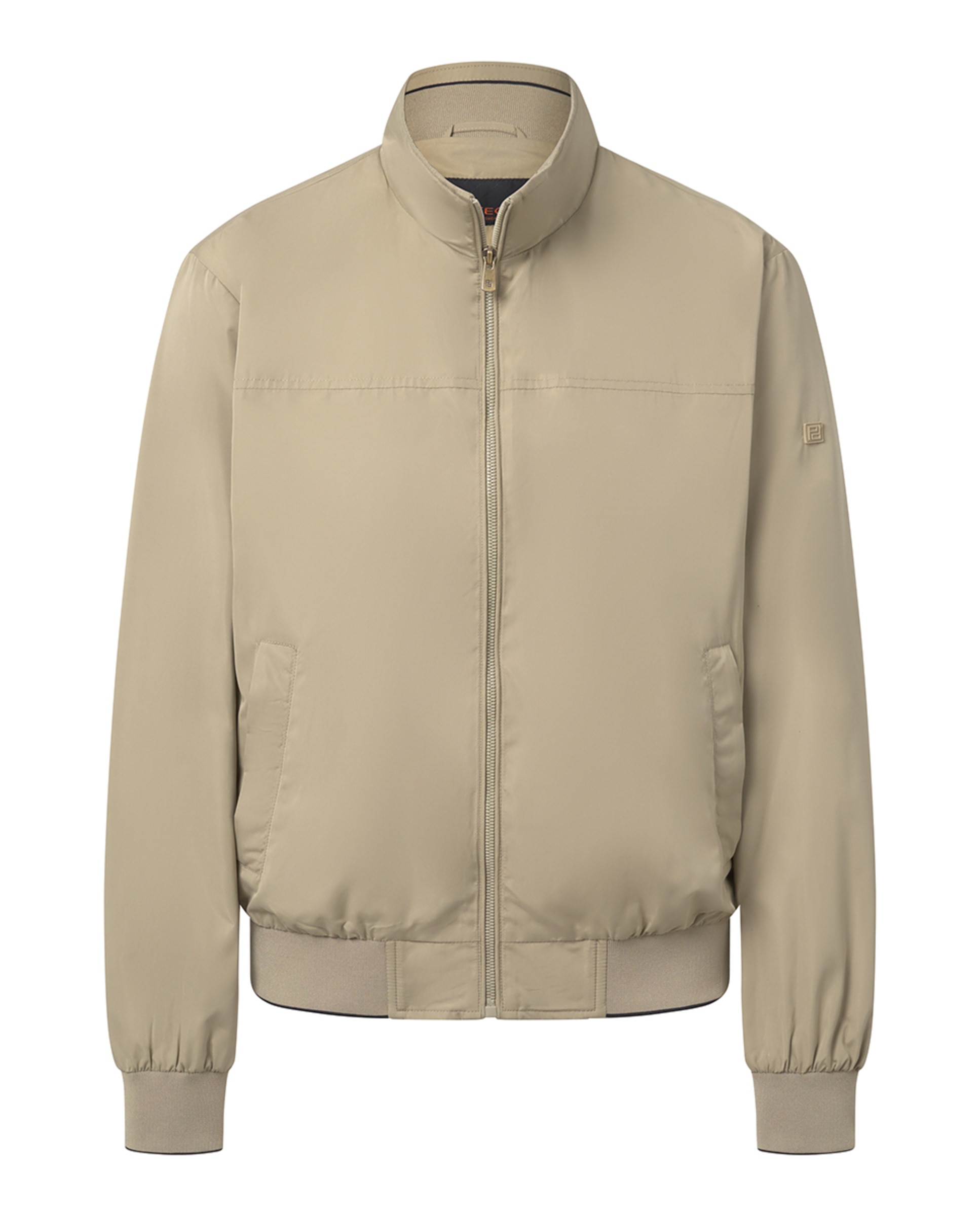 Blusão Harrington com Bolsos Laterais e Fecho de Correr Oculto Bege-4