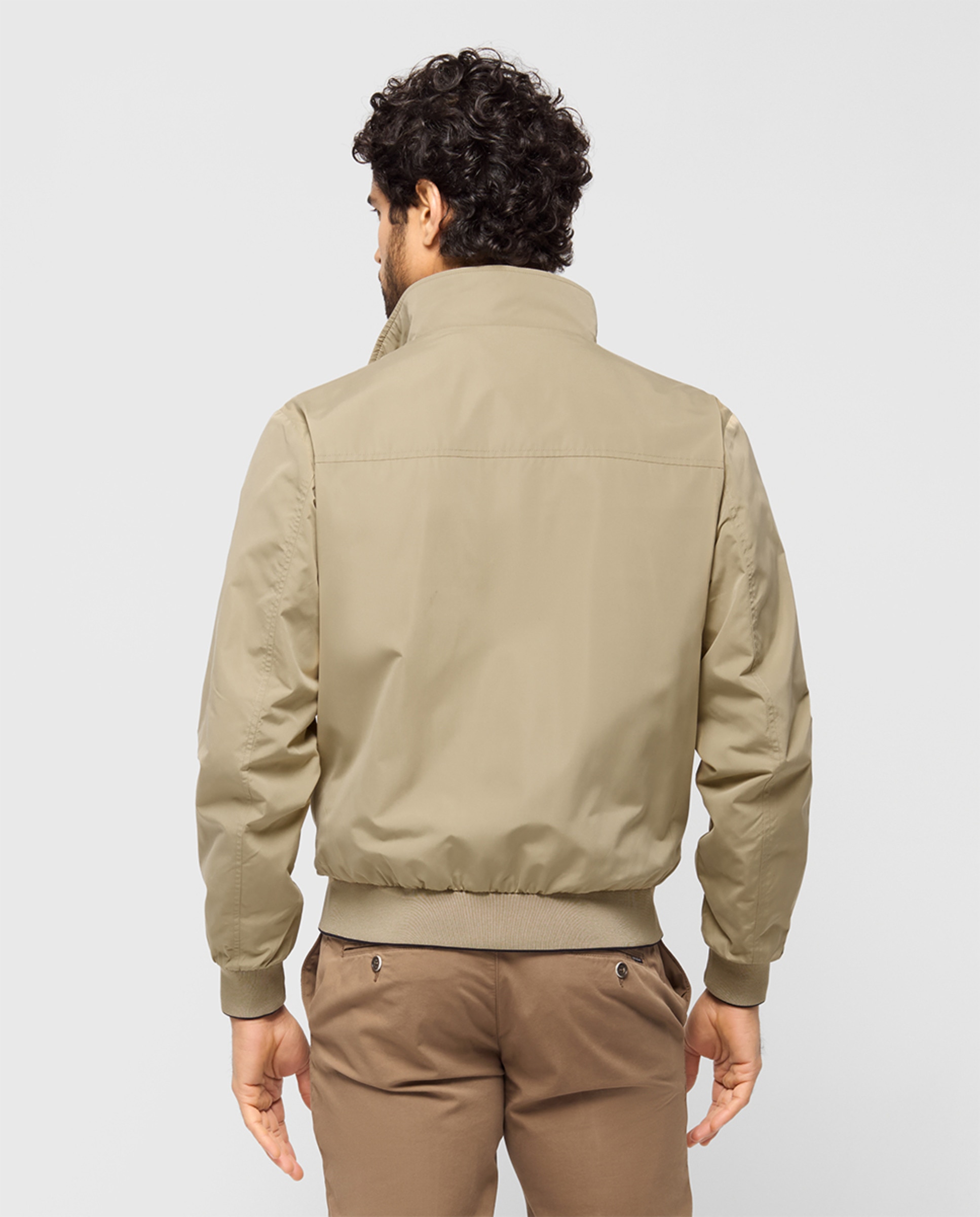 Blusão Harrington com Bolsos Laterais e Fecho de Correr Oculto Bege-2