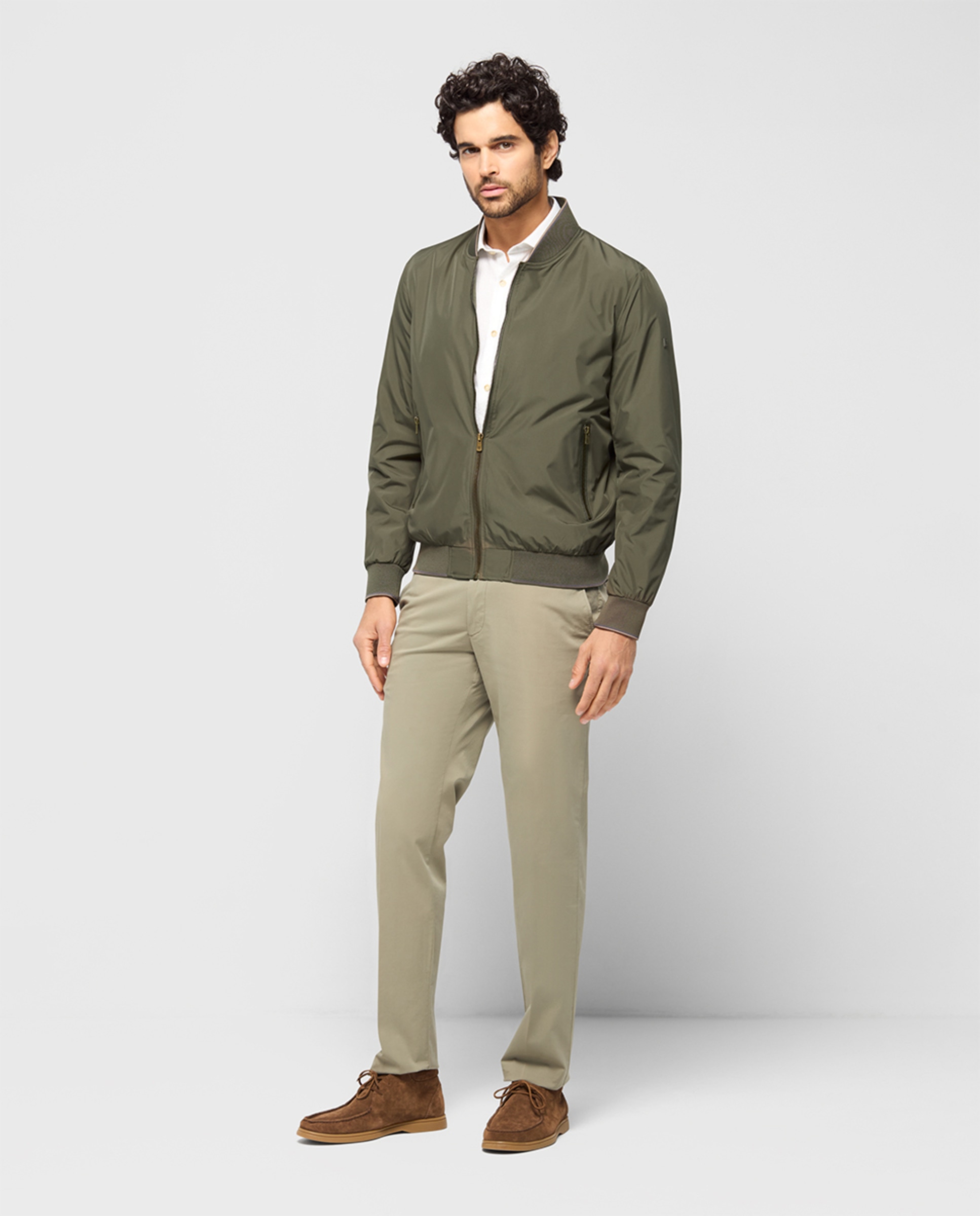 Blusão Bomber com Bolsos Laterais e Punhos Elásticos Verde-5