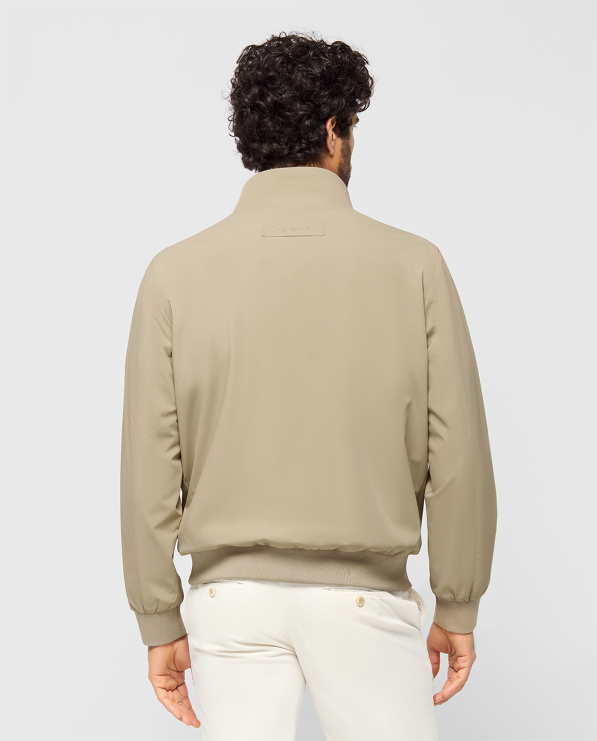 Blusão com Botões Ocultos e Bolsos Laterais Bege-2