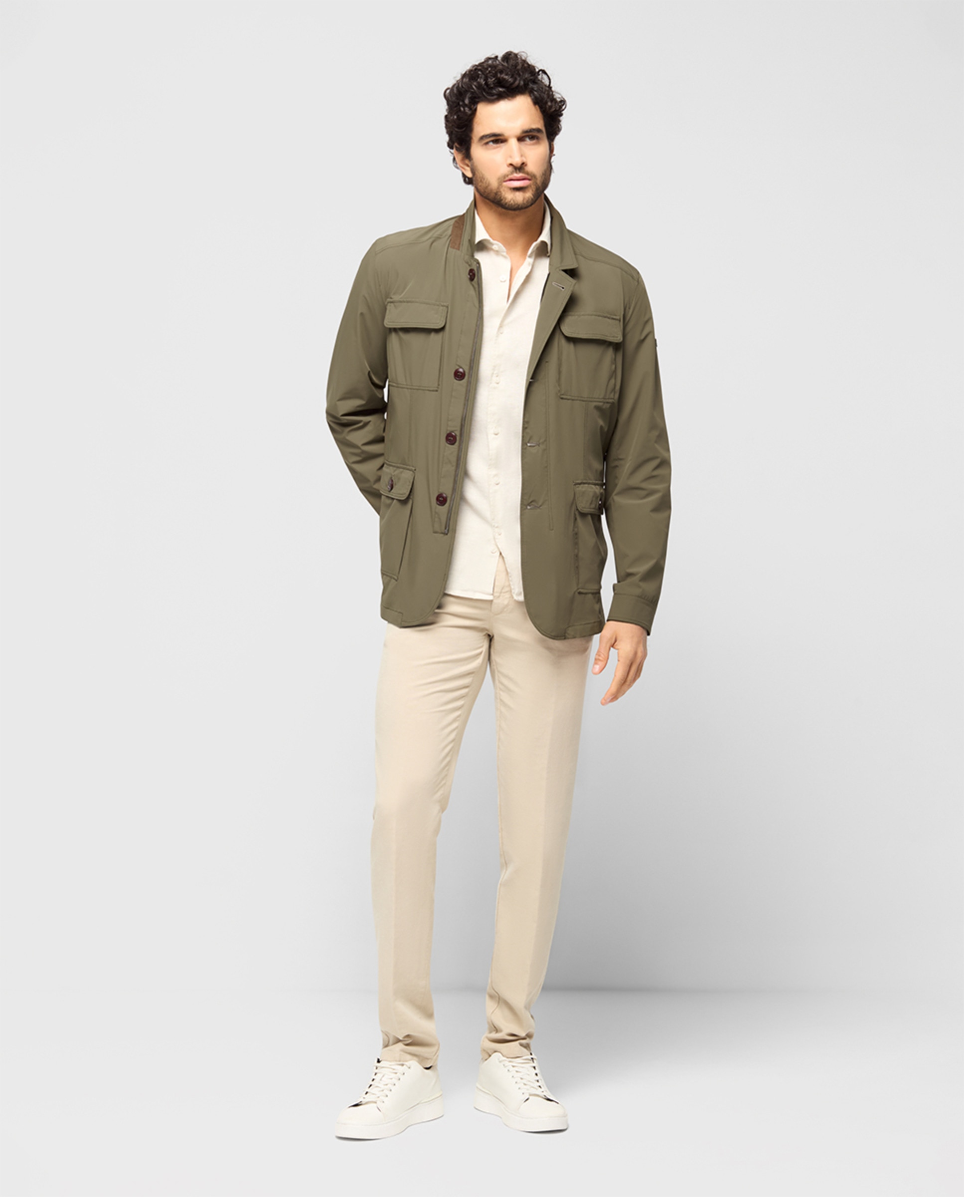 Blusão Tipo Falso Blazer com 4 Bolsos Verde-5