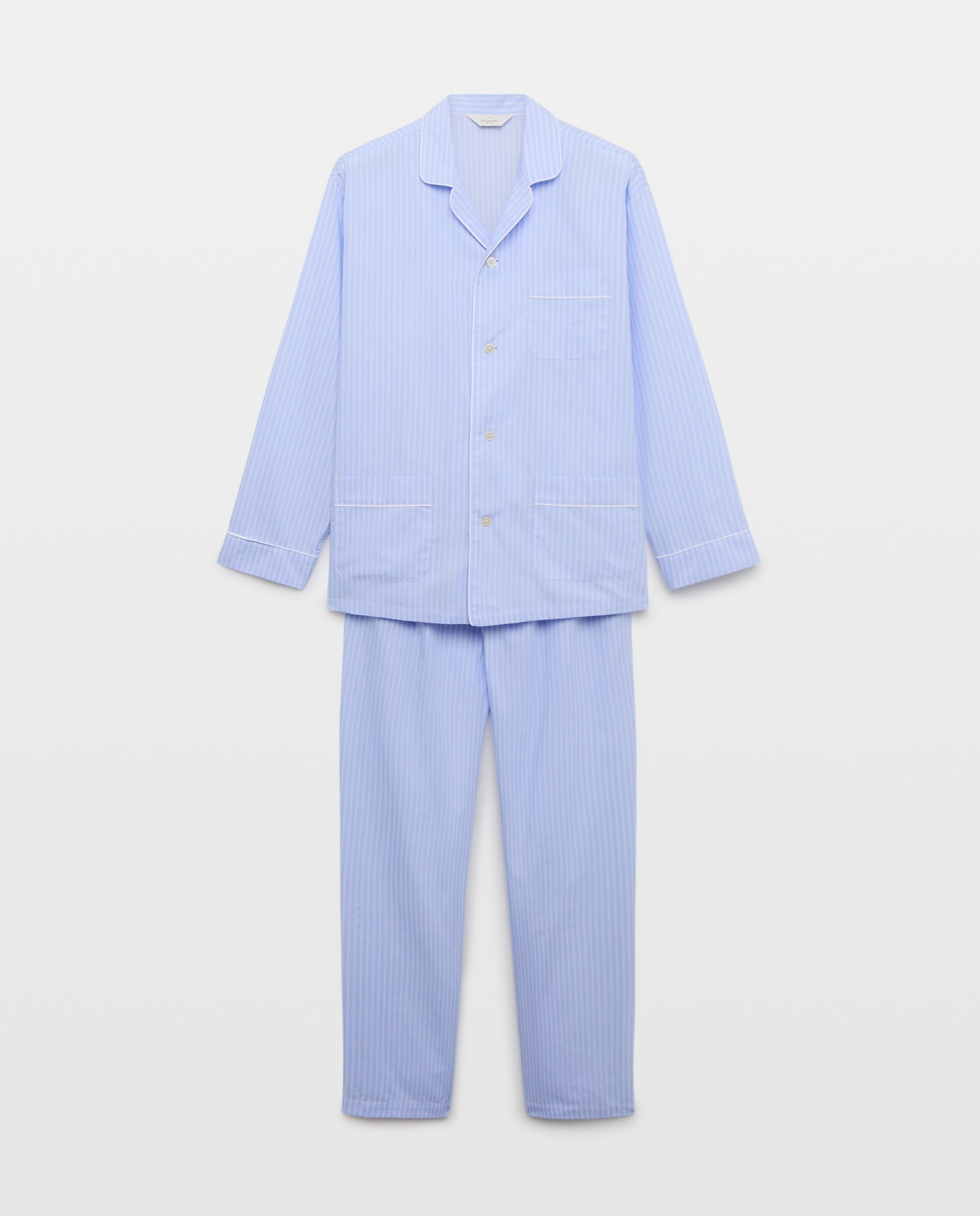 Pijama de Popelina às Riscas Branco-3