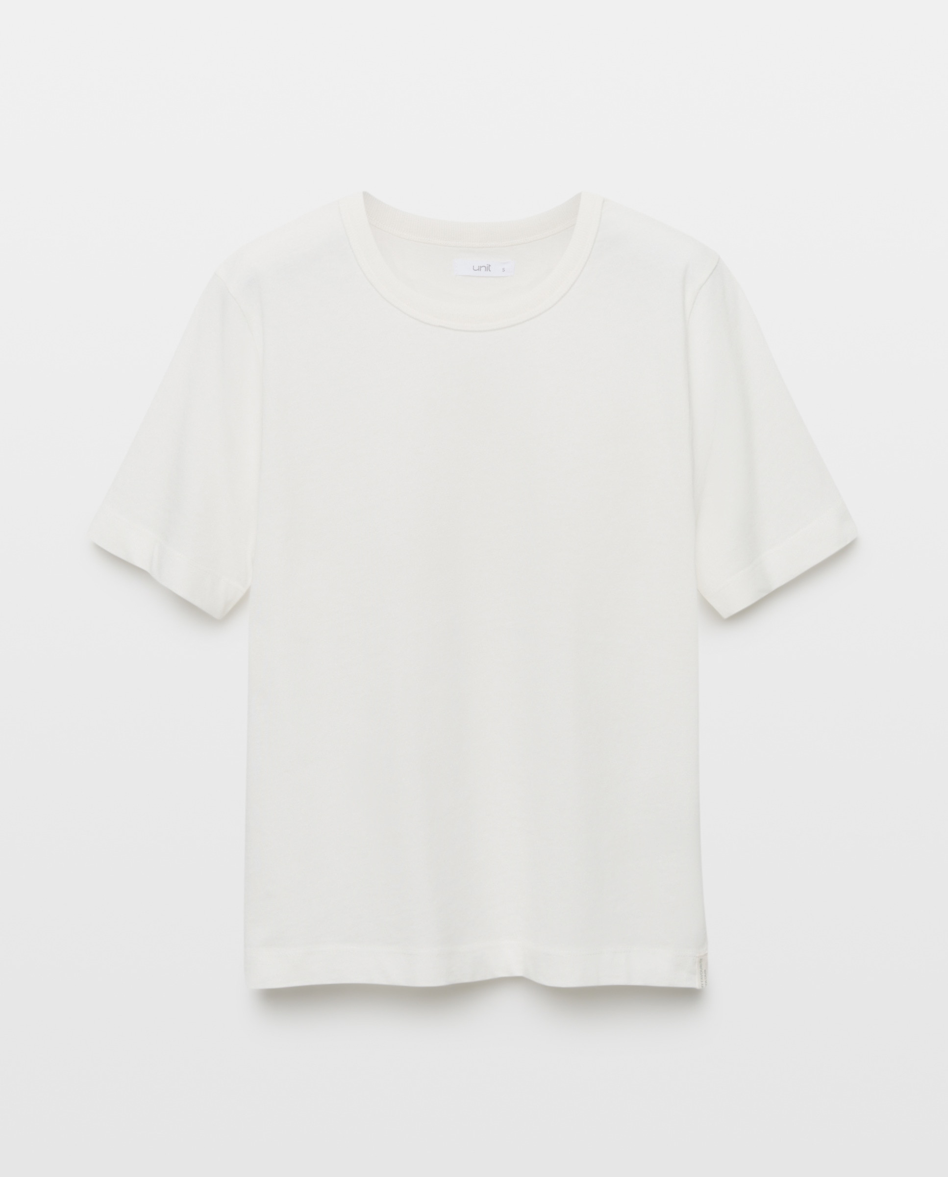 Camiseta básica de mujer cuello caja Blanco-4