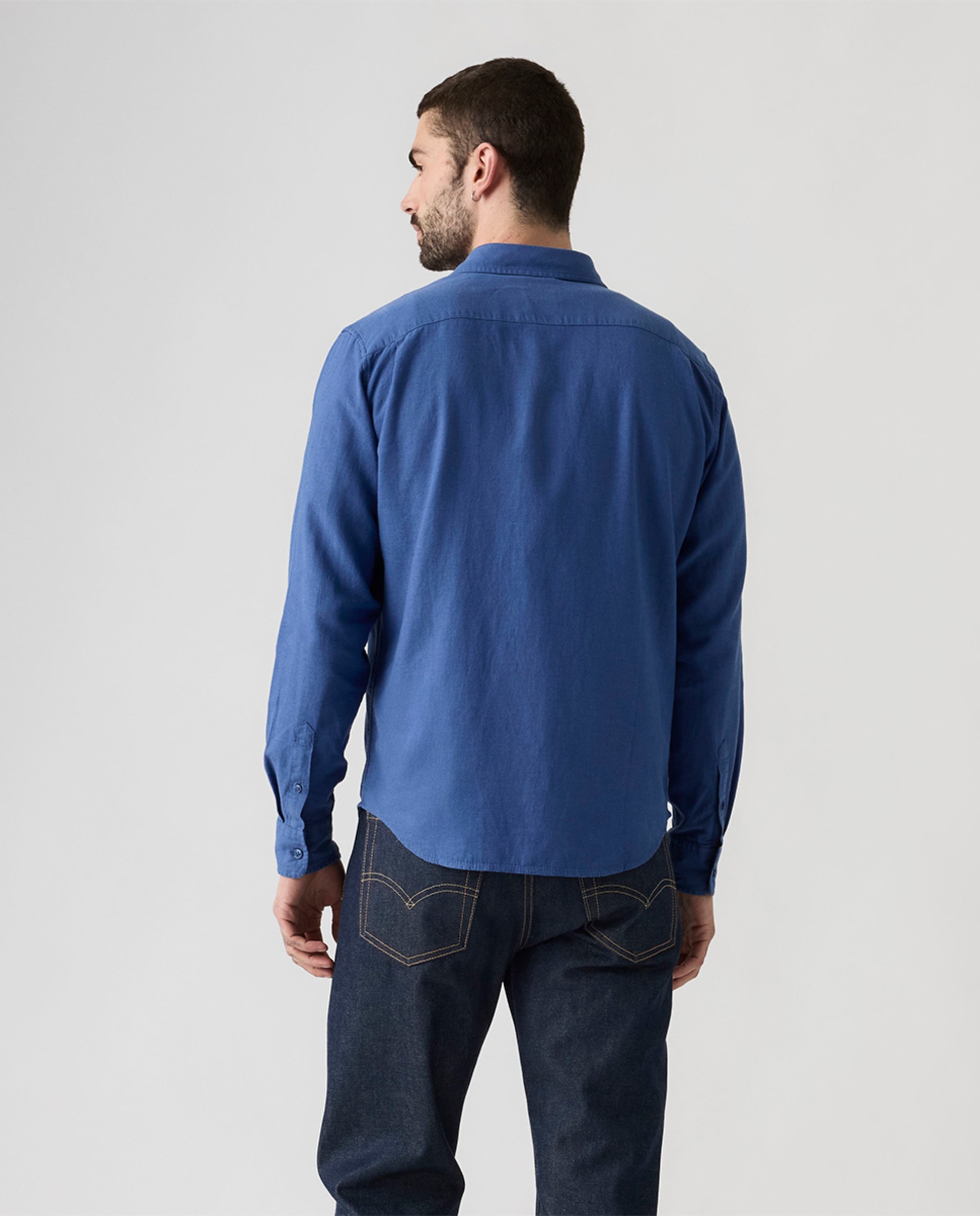 Camisa de Manga Comprida Azul-2