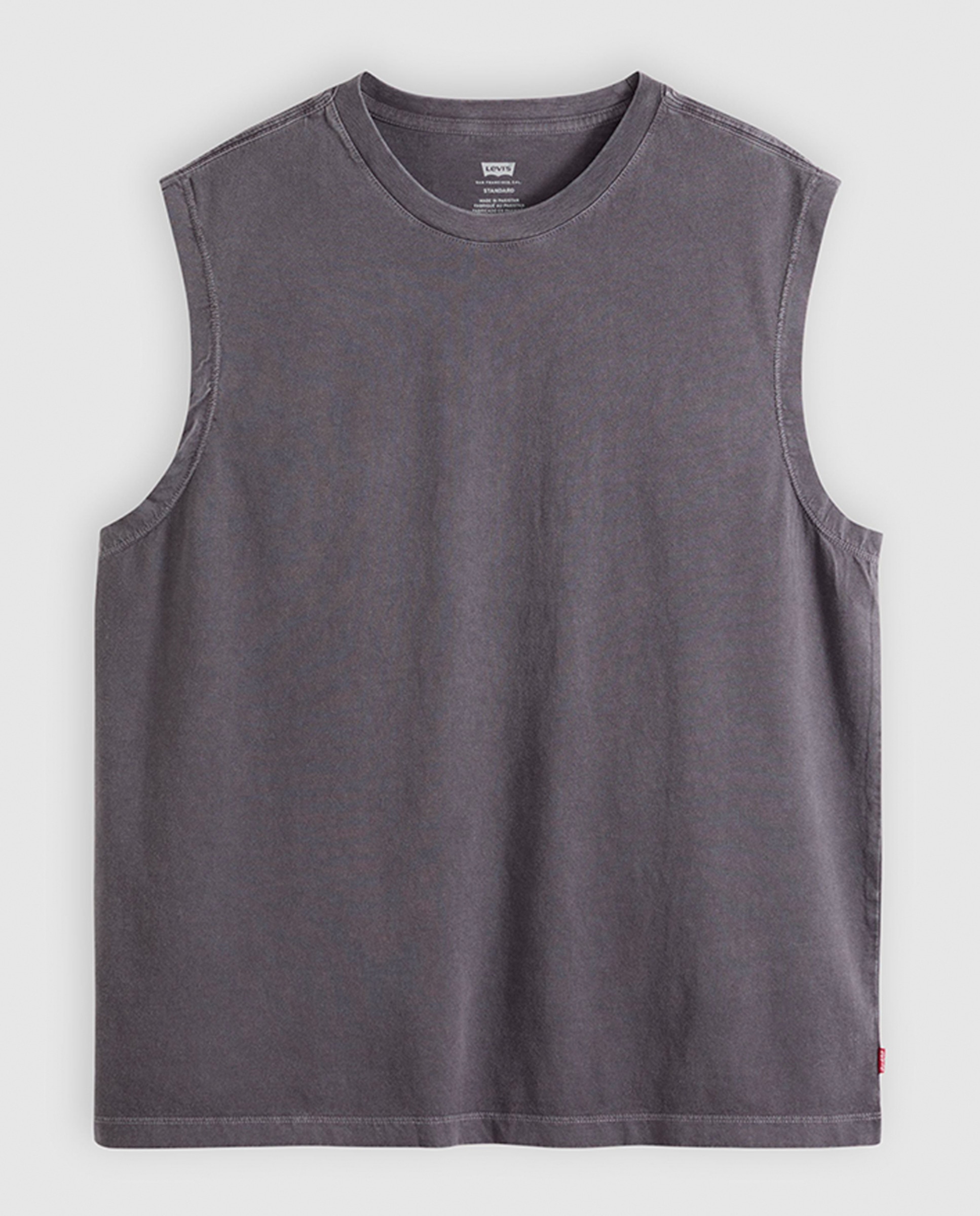 T-shirt sem Mangas com Gola Redonda Cinzento-escuro-5