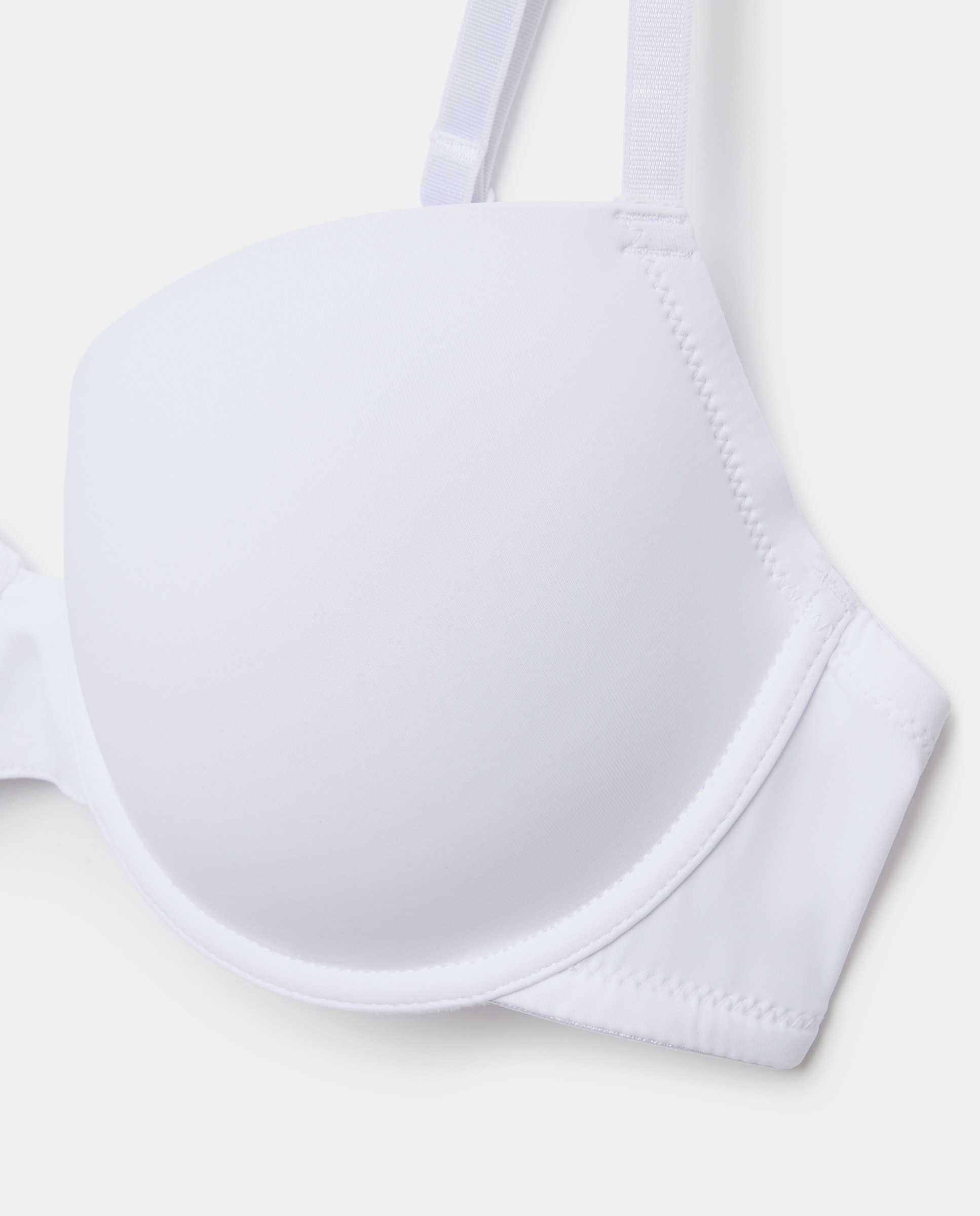 Sujetador básico microfibra copa b Blanco-4