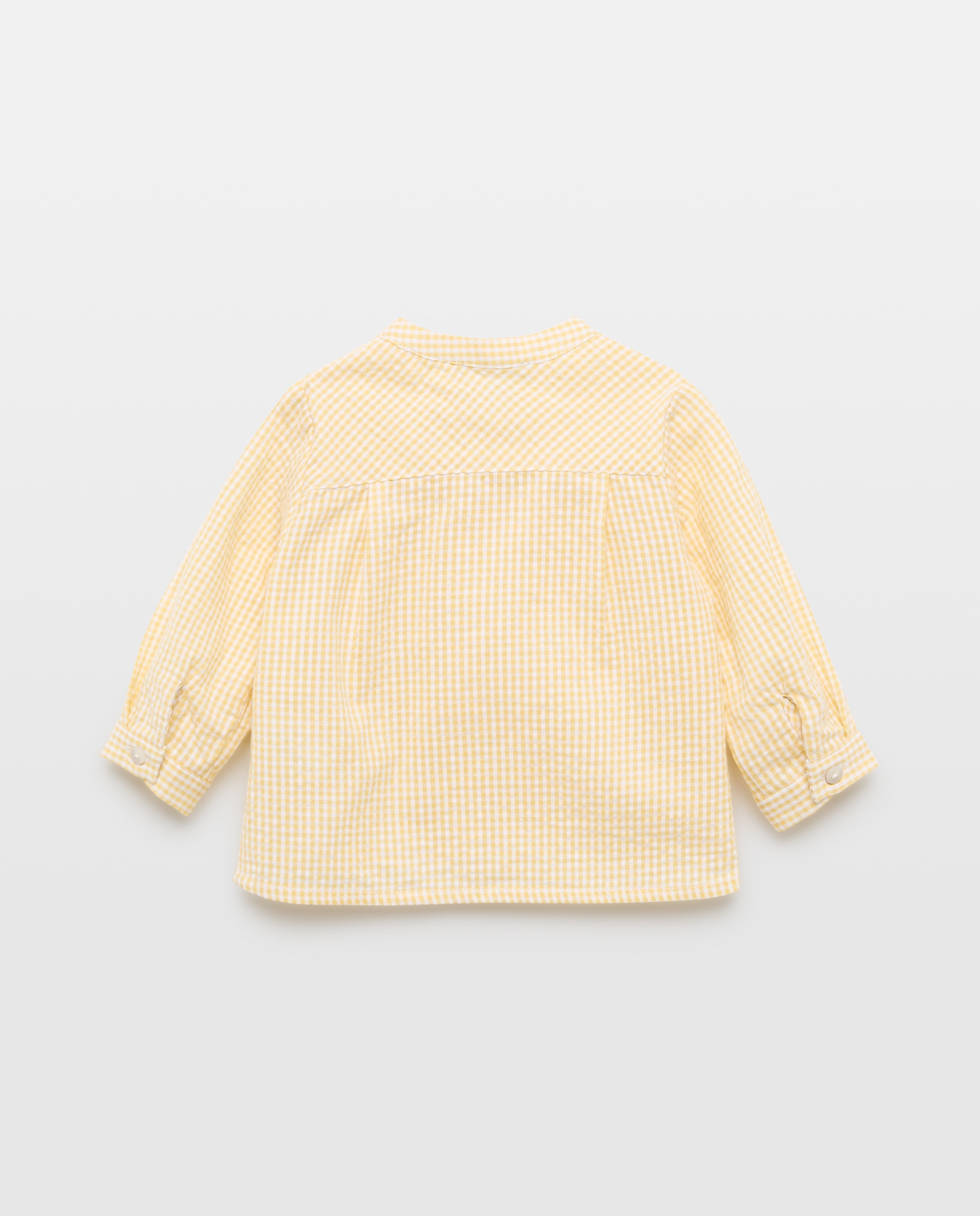 Camisa Mini Vichy de Bebé com Manga Comprida e Gola à Padre Coconut El Corte Inglés Amarelo-2