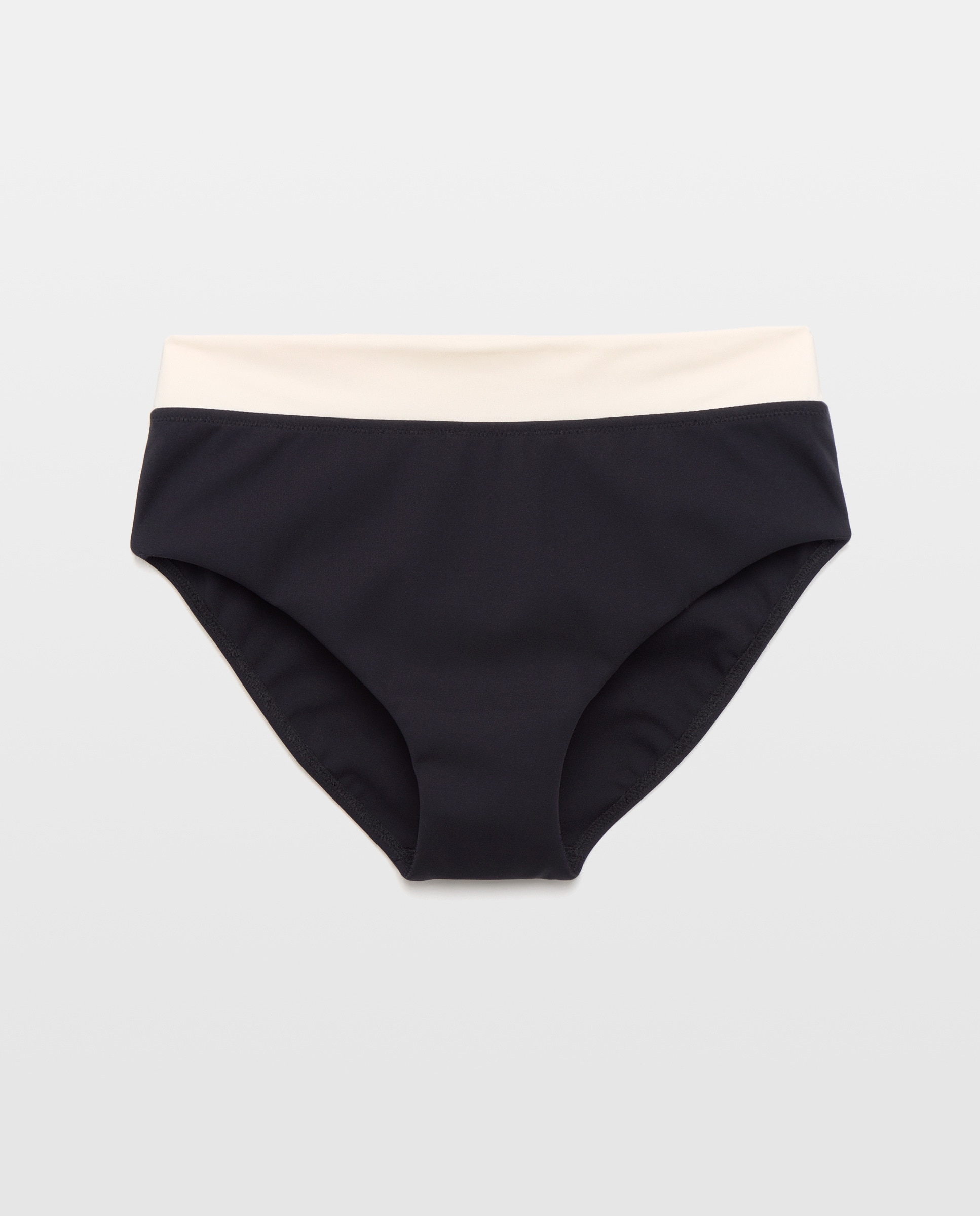 Cueca de Biquíni Redutora de Cintura Subida Bicolor Preto-4
