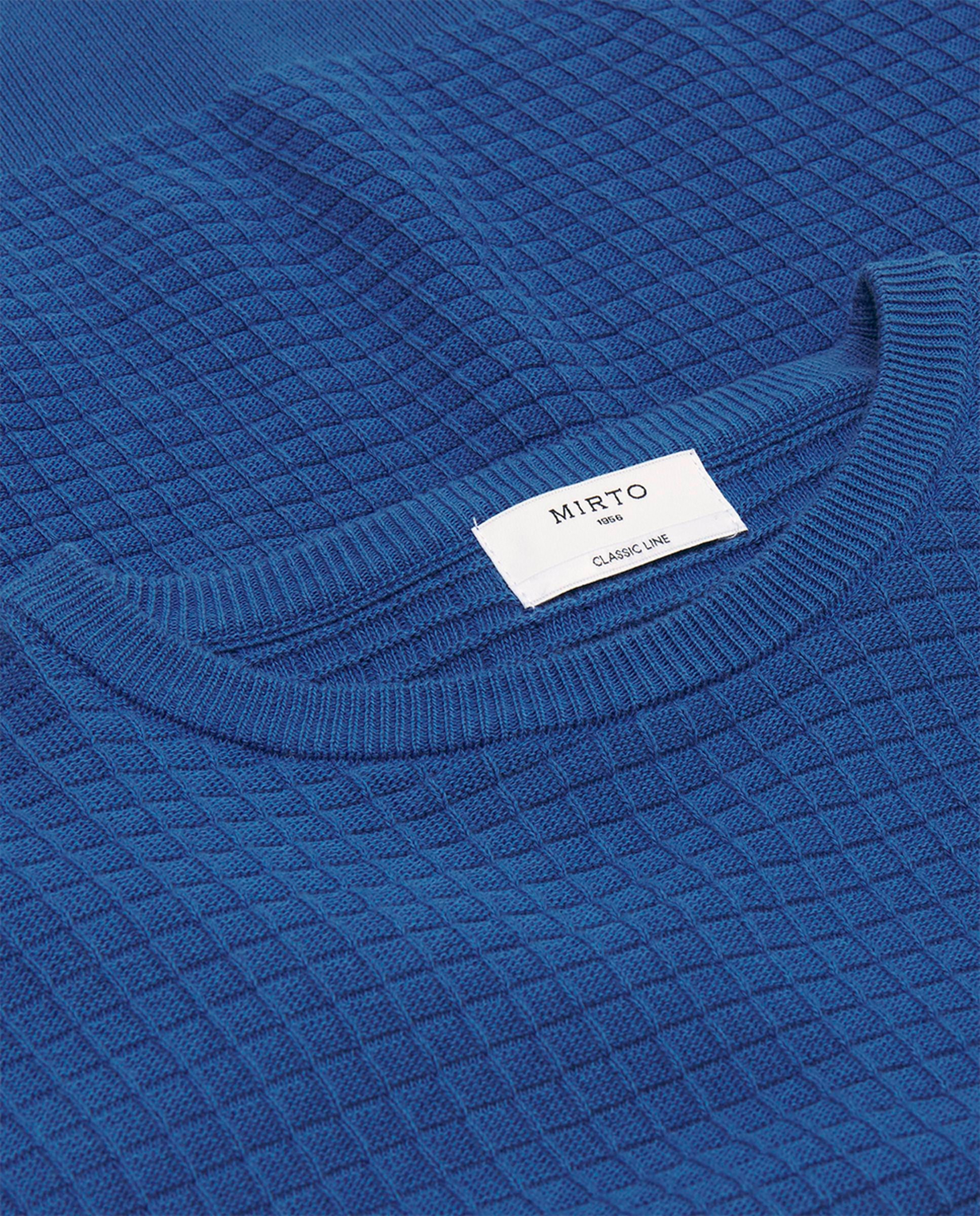 Camisola de Malha com Decote Redondo Azul-3