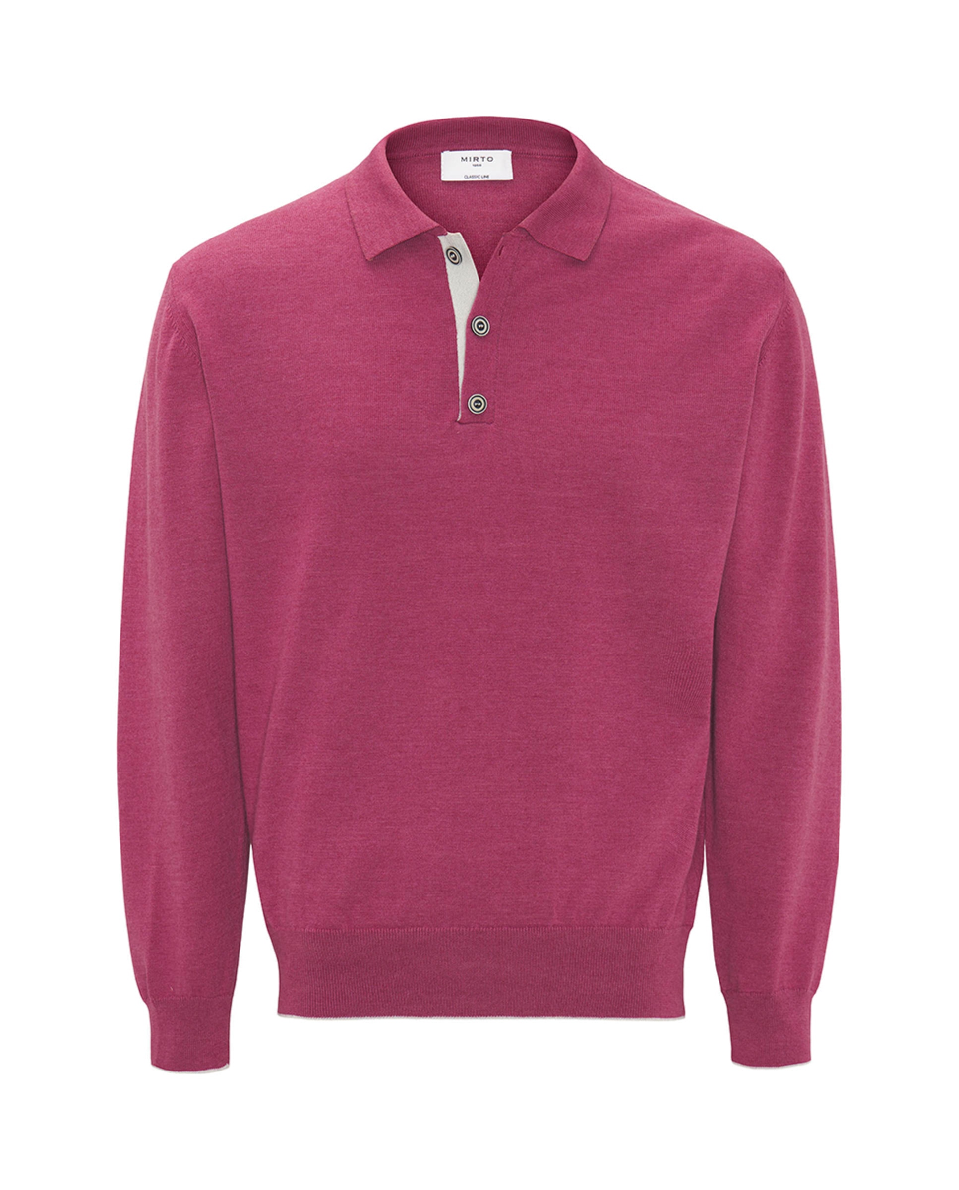 Camisola de Malha com Colarinho de Polo Roxo-4