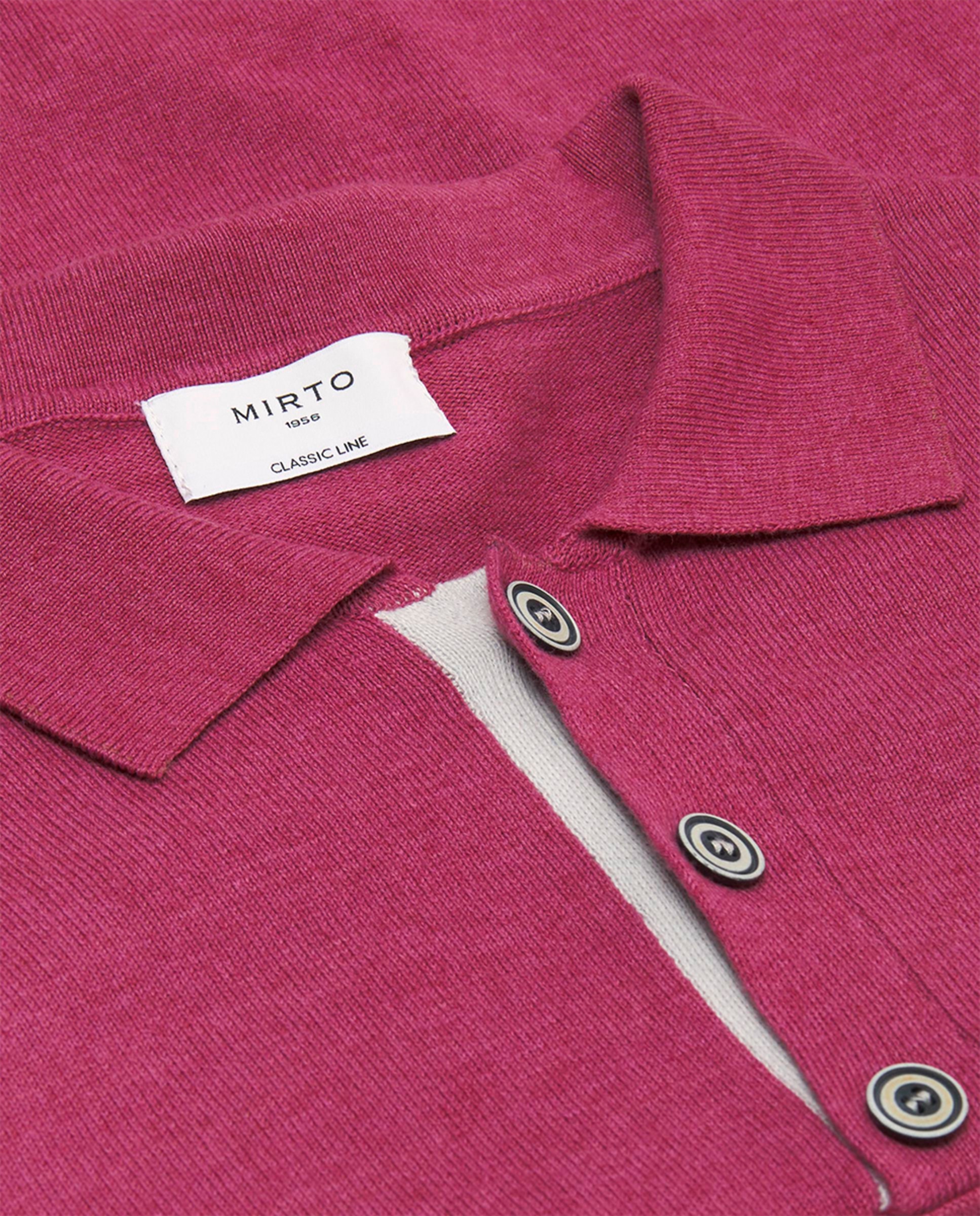 Camisola de Malha com Colarinho de Polo Roxo-3