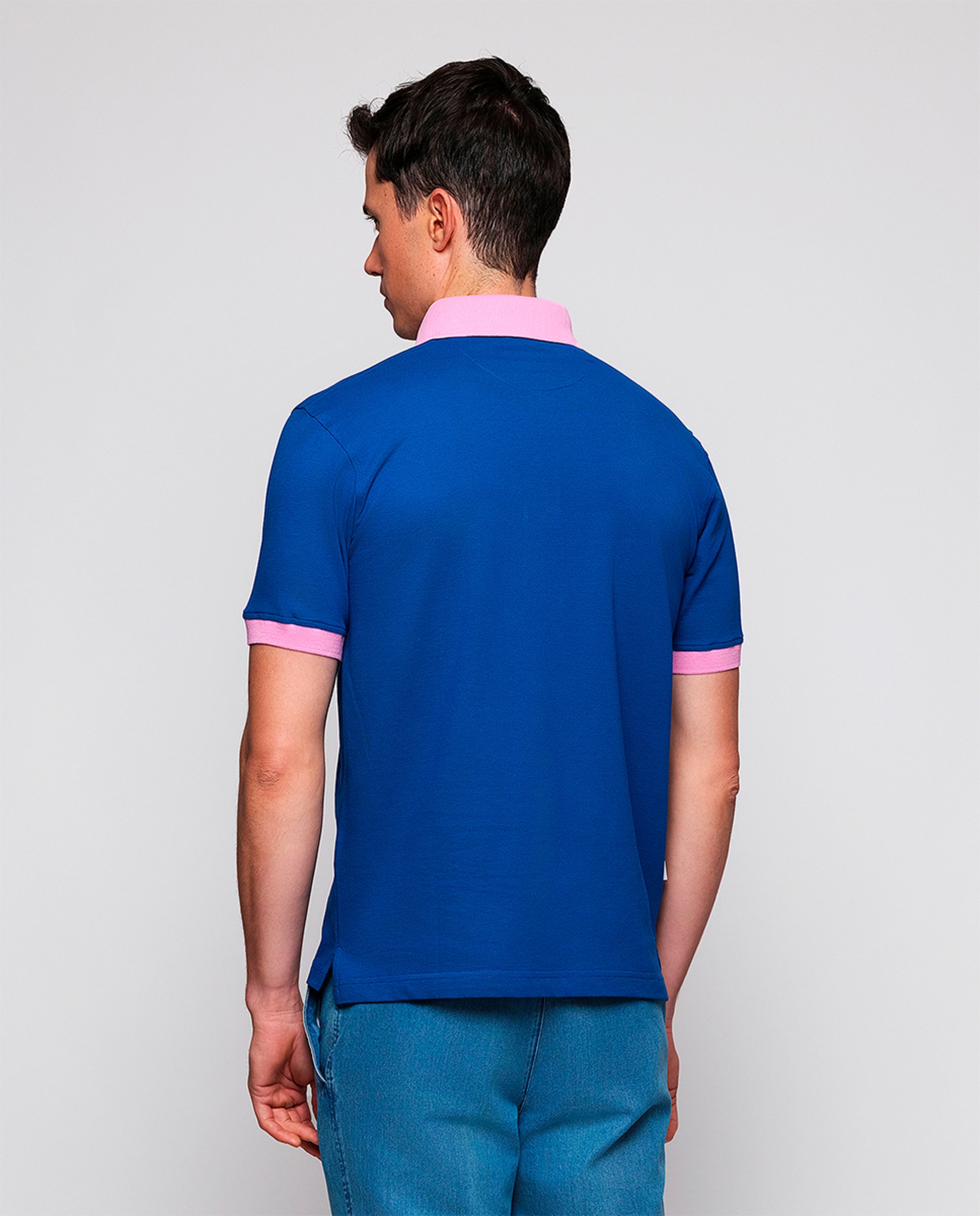 Polo Piqué de Manga Curta sem Bolso Azul-marinho-2