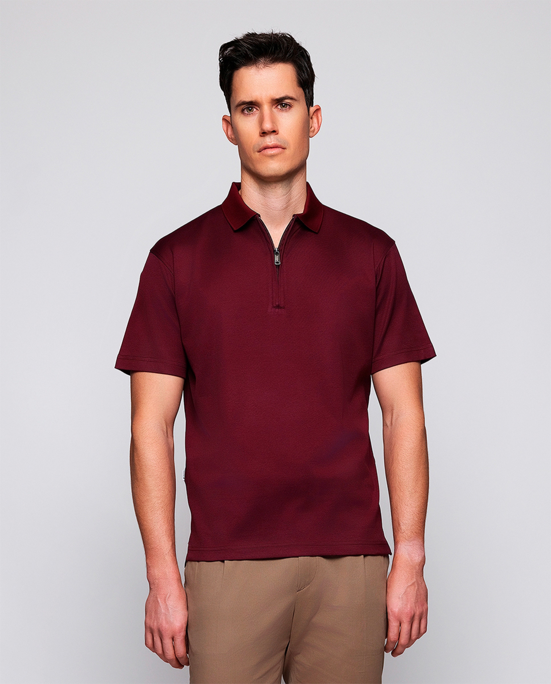 Imagem 0 de Polo de Manga Curta com Fecho de Correr e sem Bolso