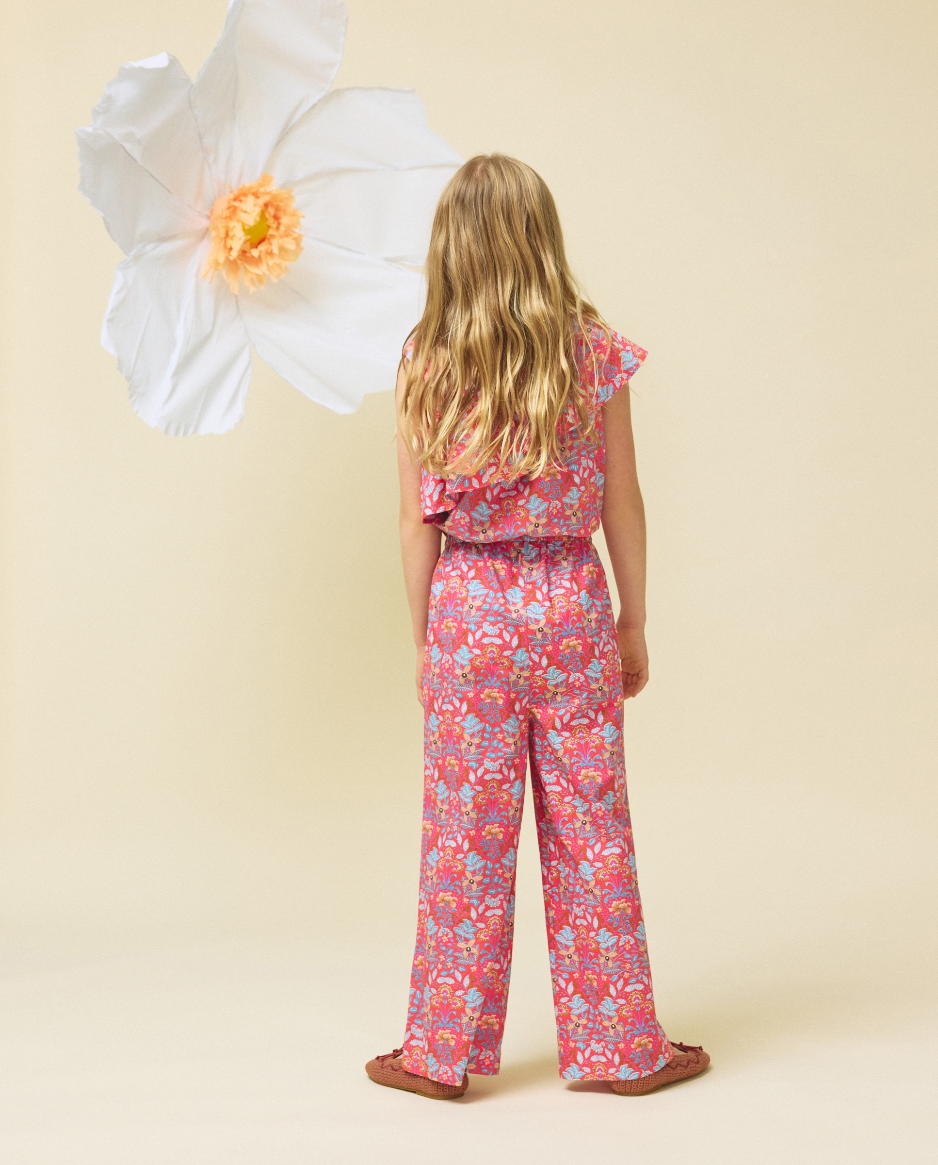 Macacão Comprido em Popelina Vermelho-2