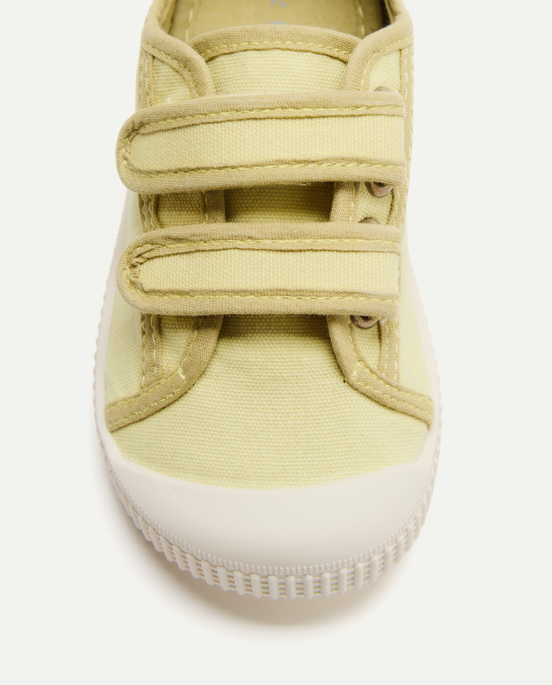 Lona bebés con contrastes, velcro y suela flexible Pistacho-5