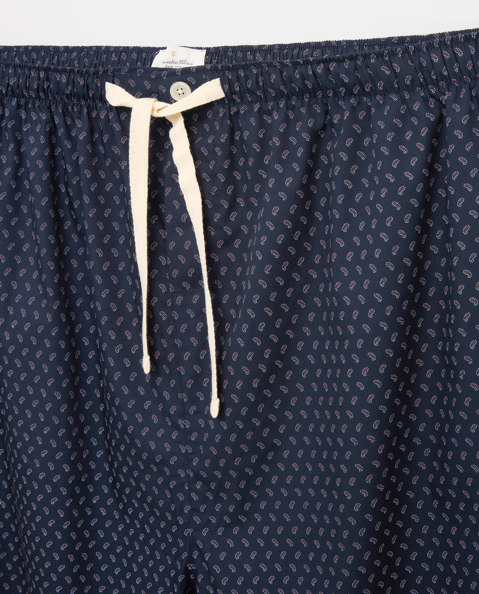 Pijama de Popelina em Tecido Paisley Azul-marinho-4