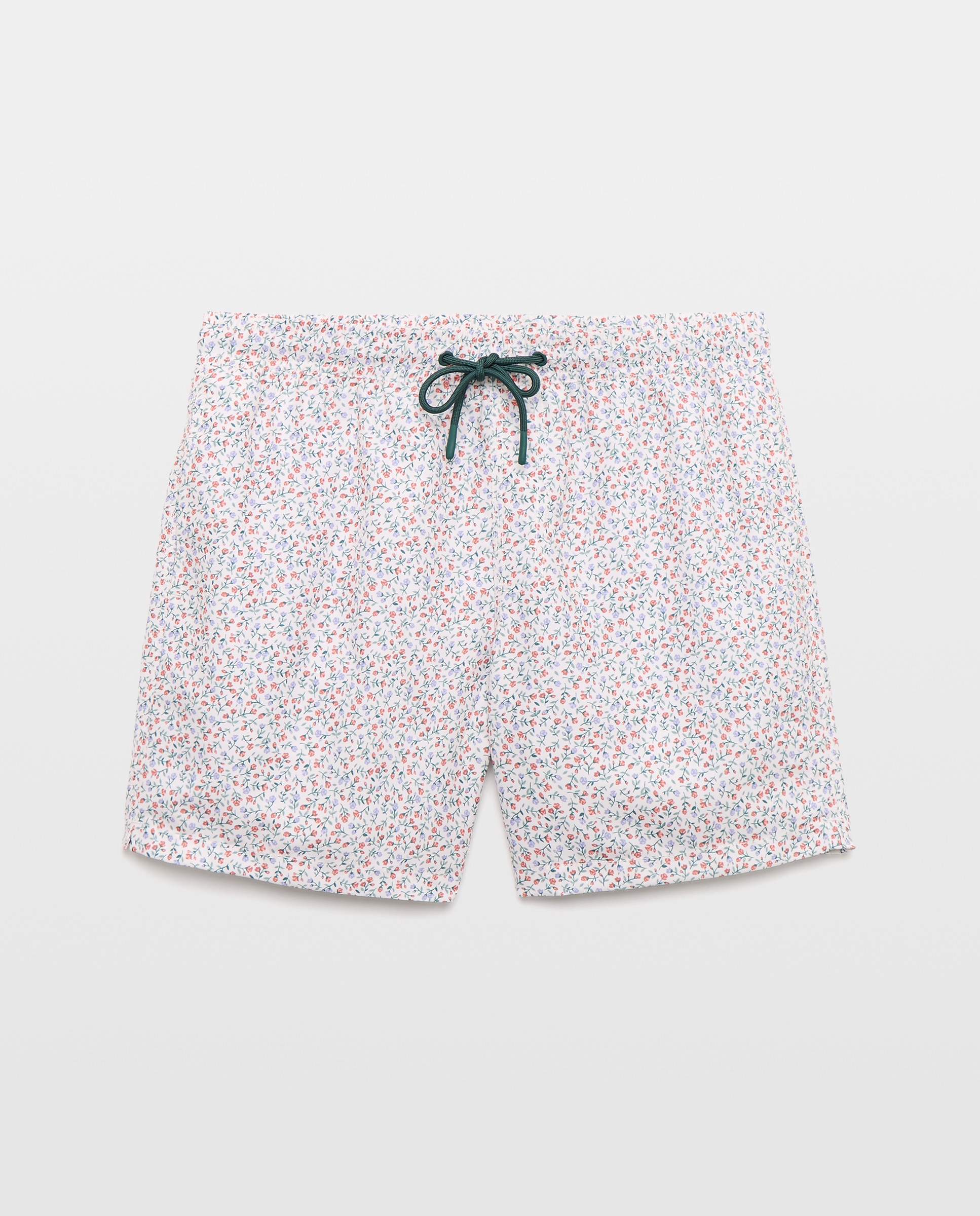 Bañador estampado florecitas de hombre Blanco roto-3
