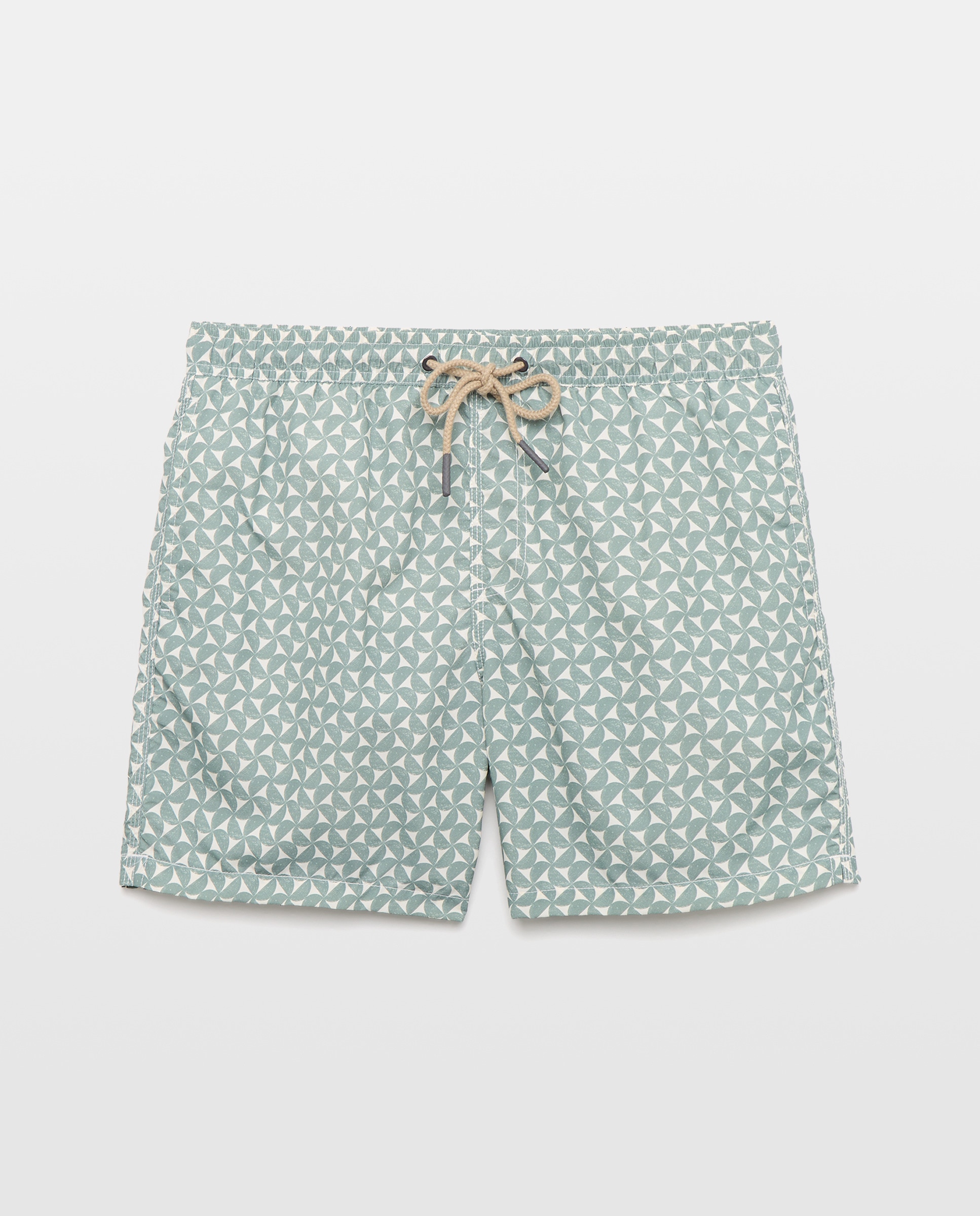 Bañador estampado geométrico bicolor hombre 510 Verde claro-3
