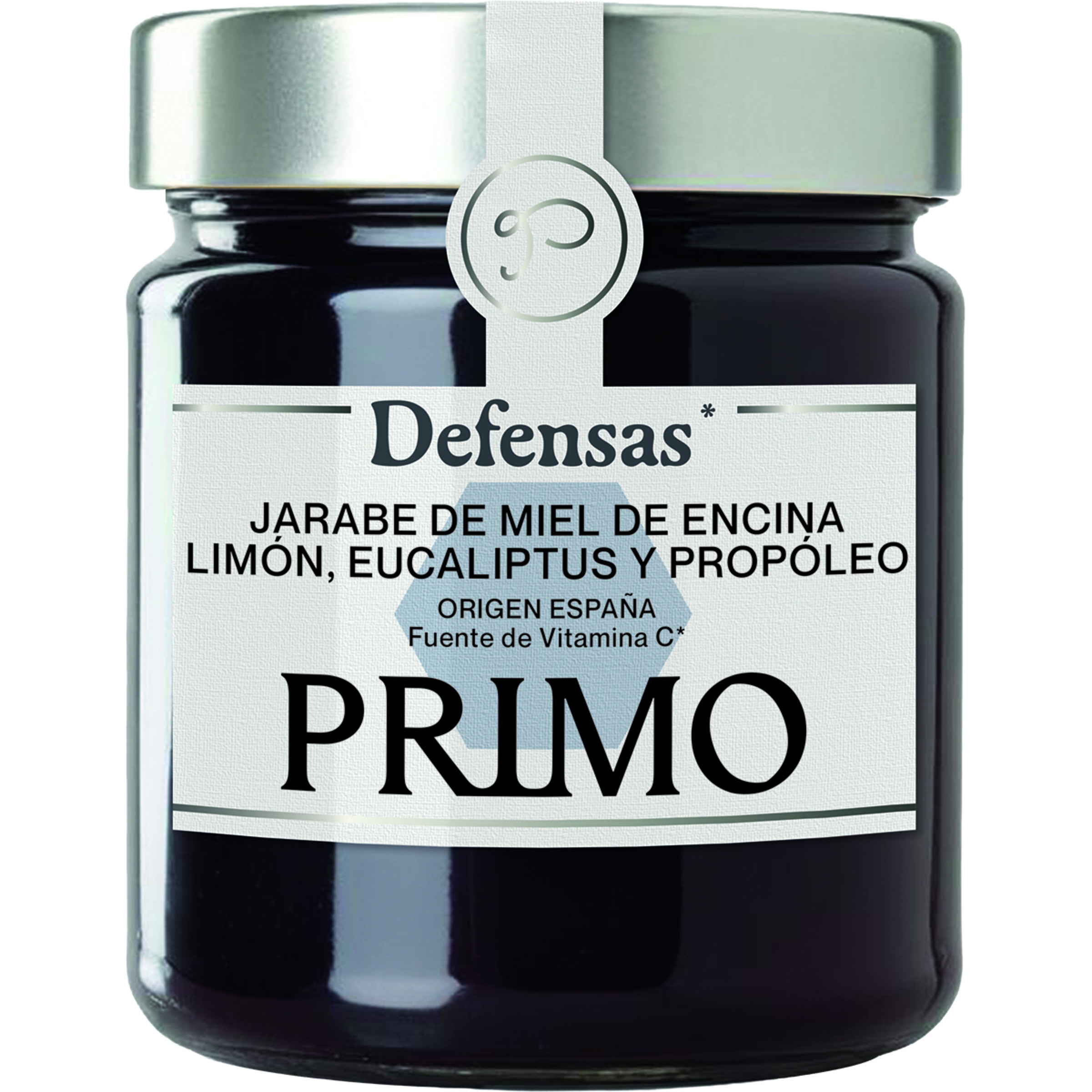 jarabe de miel de encina, limón, eucaliptus y propóleo origen de España con vitamina C tarro 250 g