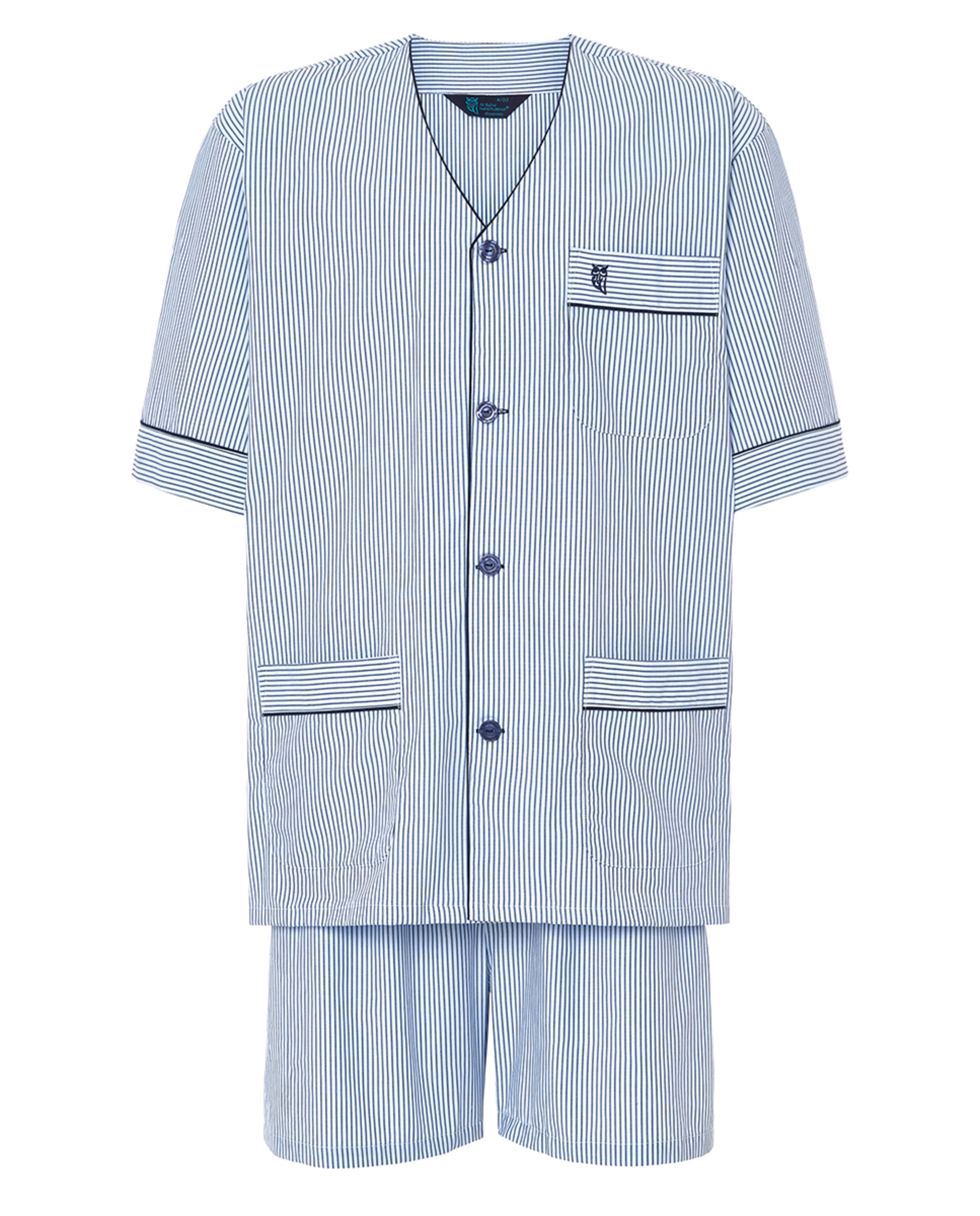 Pijama de Tecido Curto sem Gola Branco-5