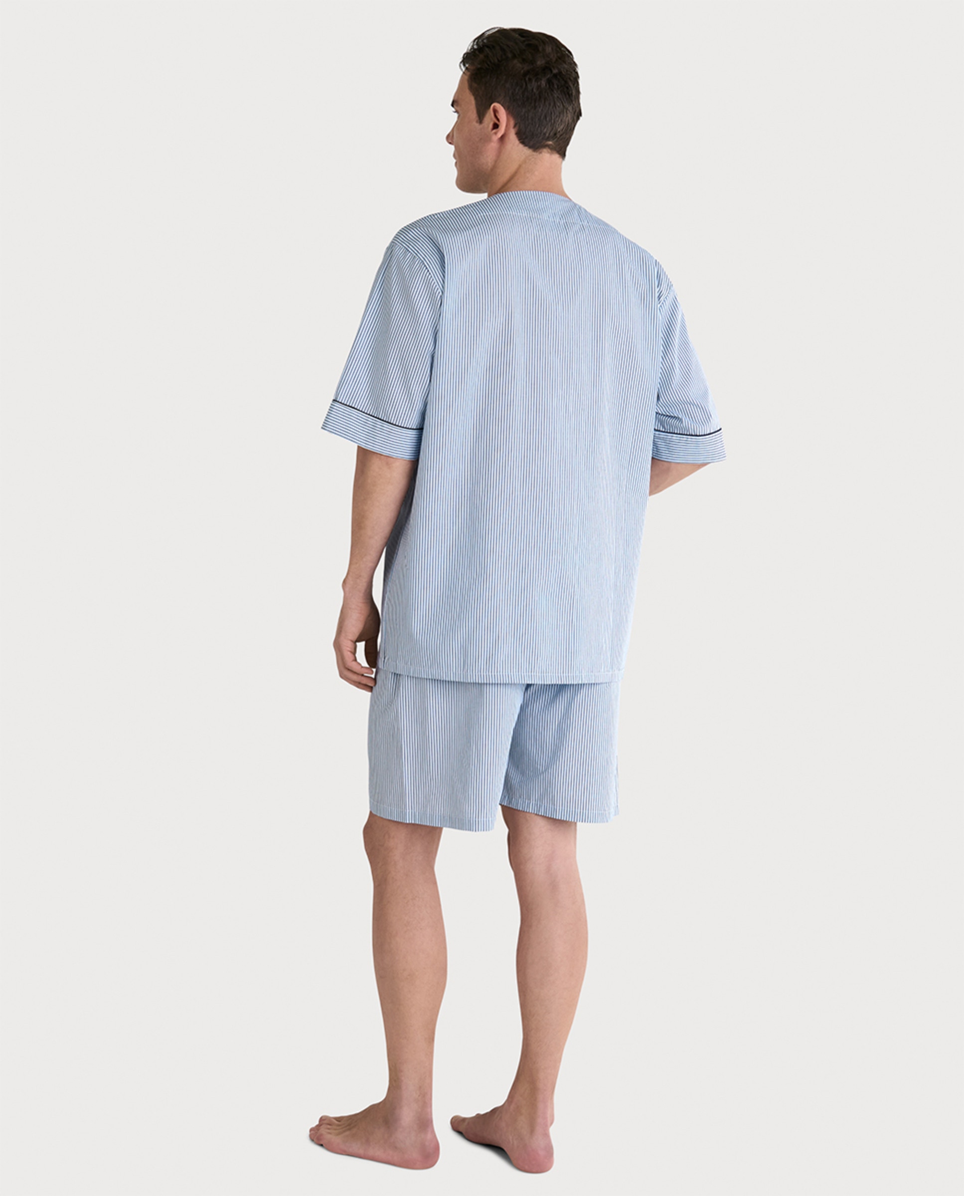 Pijama de Tecido Curto sem Gola Branco-2