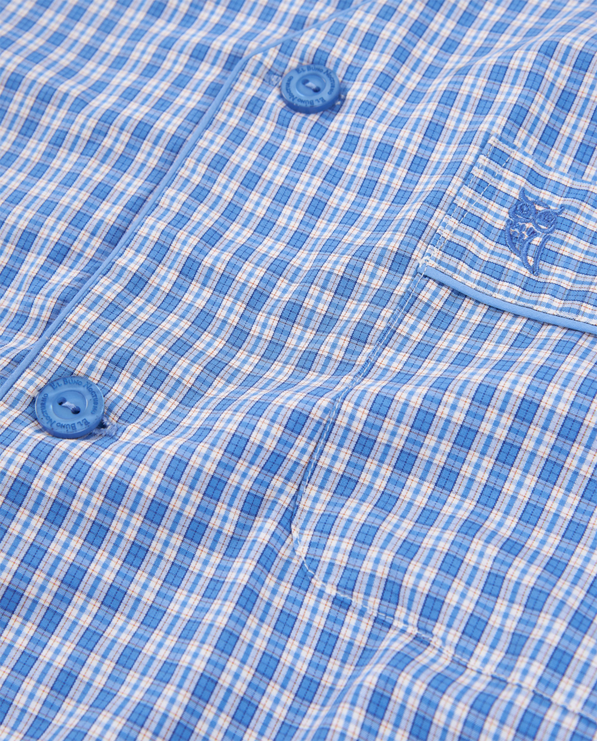 Pijama de Tecido Curto sem Gola Azul-celeste-4