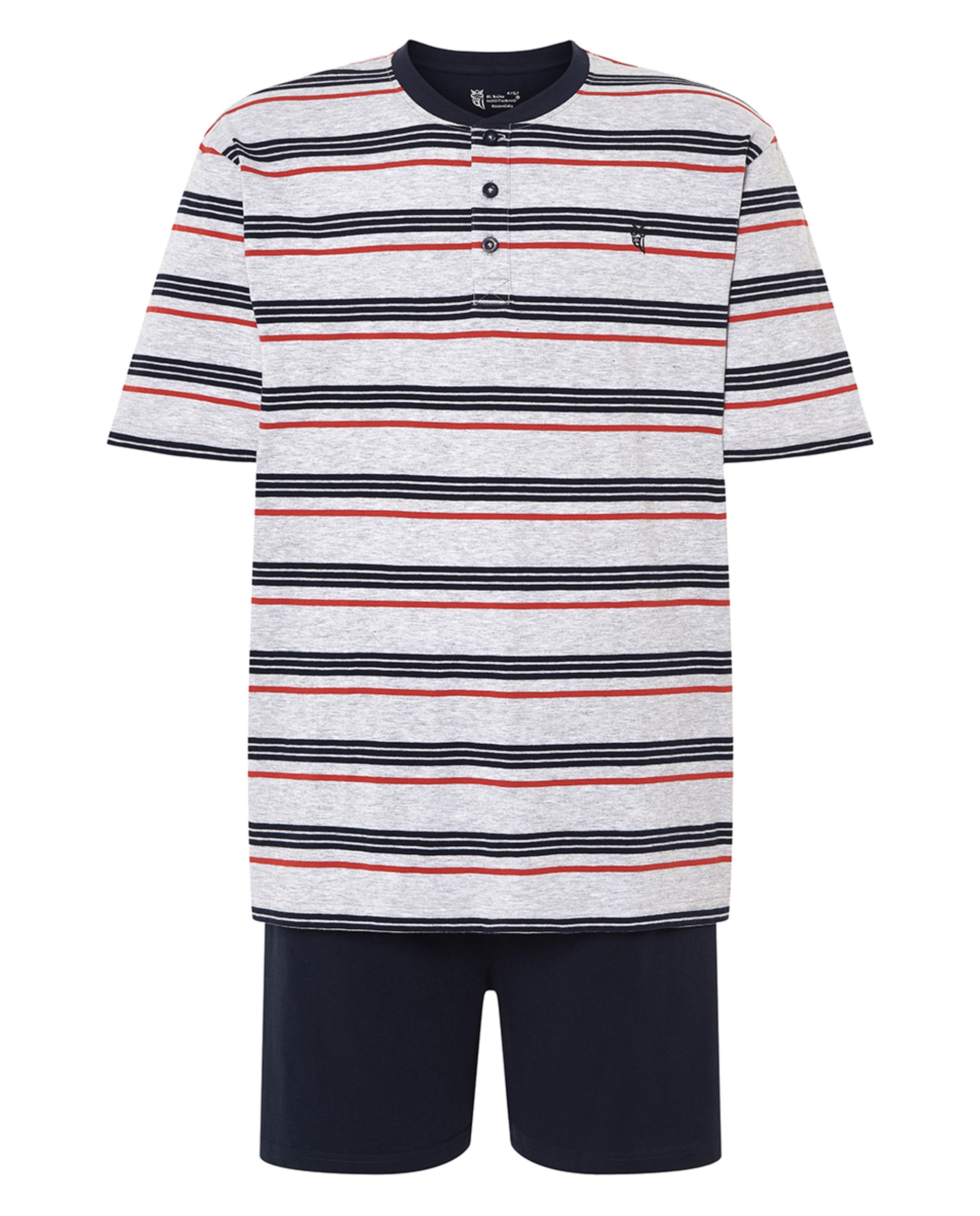 Pijama de Malha Curto com Carcela Azul-marinho-5