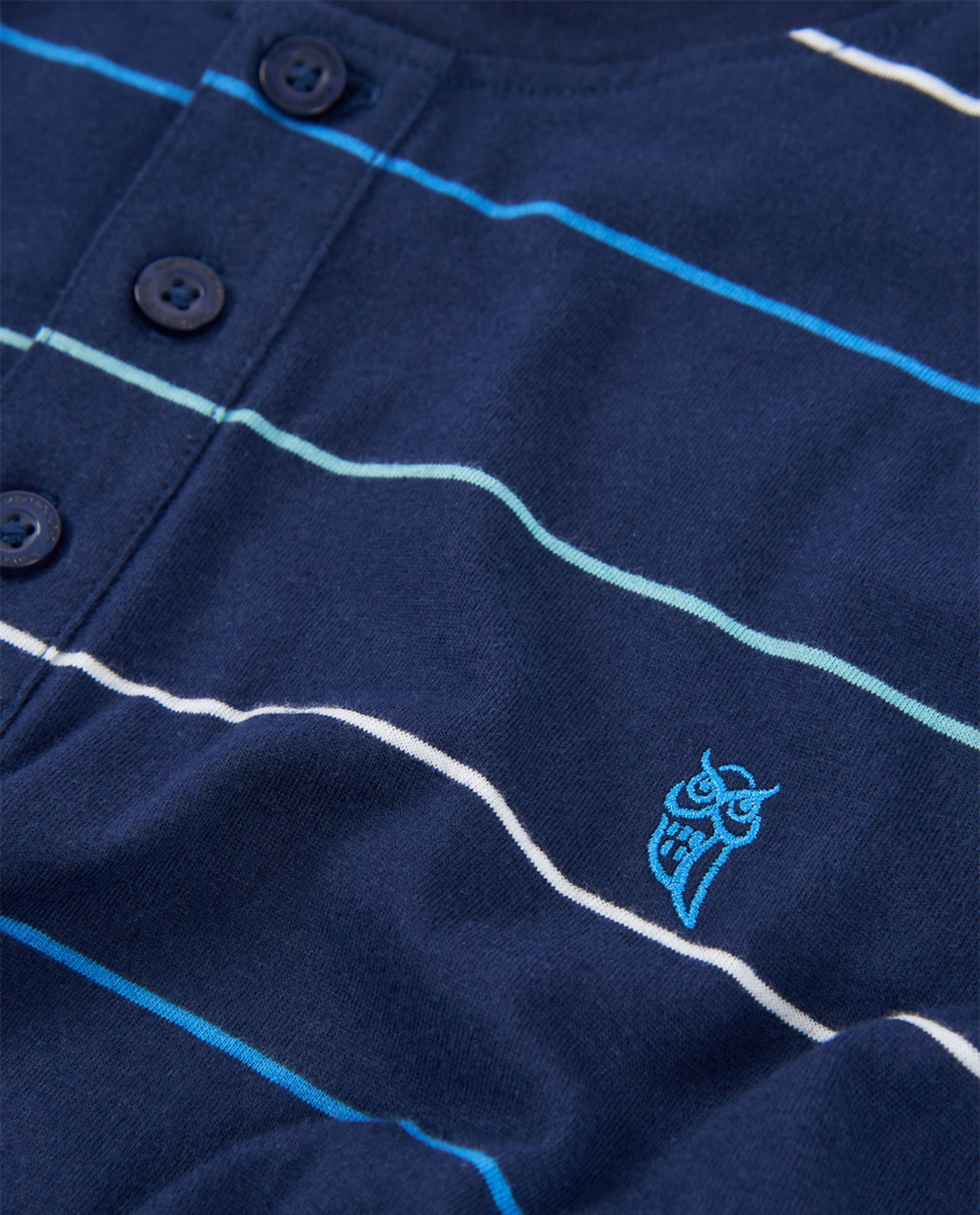 Pijama de Malha Curto com Carcela Azul-marinho-4