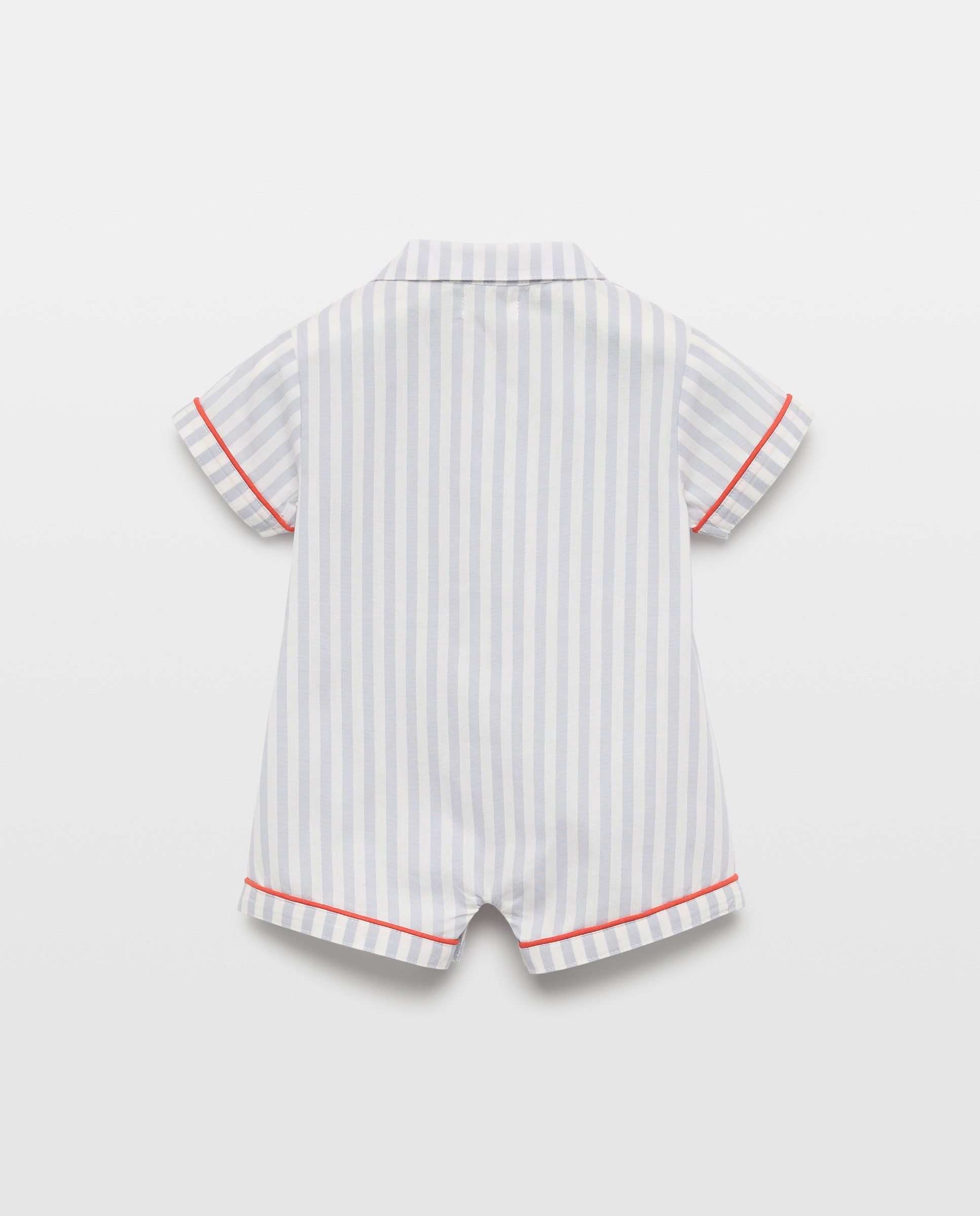Pijama de bebé de popelin corto 410 Azul claro-2