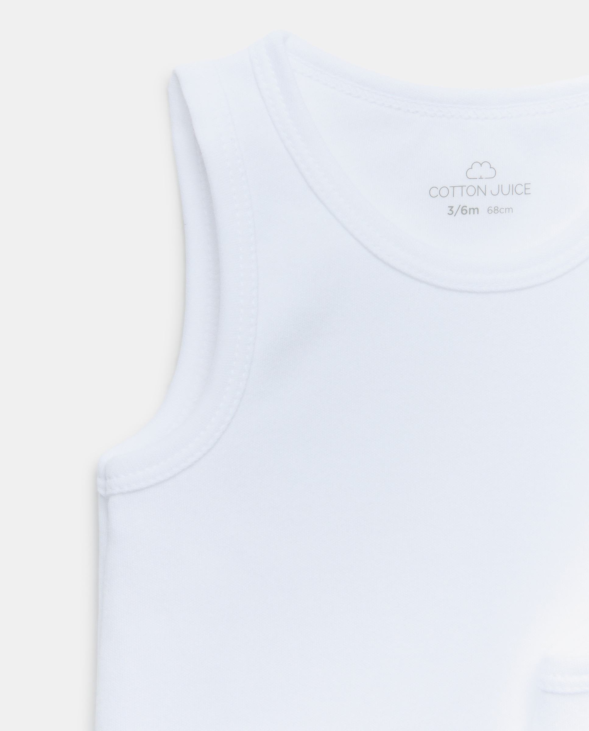 Pack de 2 Bodies de Bebé sem Mangas Cotton Juice Branco-3