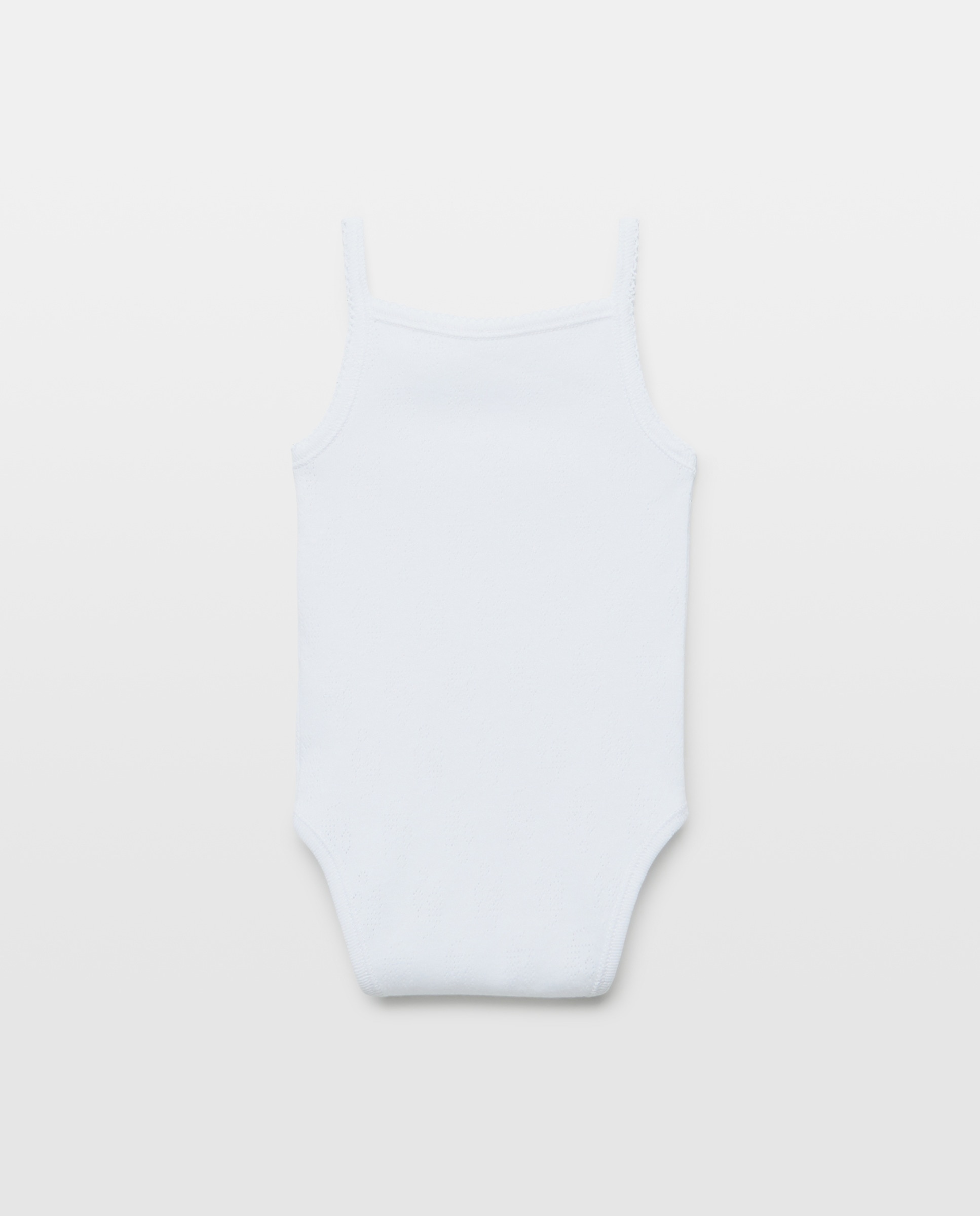 Pack de 2 Bodies Rendilhados de Bebé com Alças Branco-2