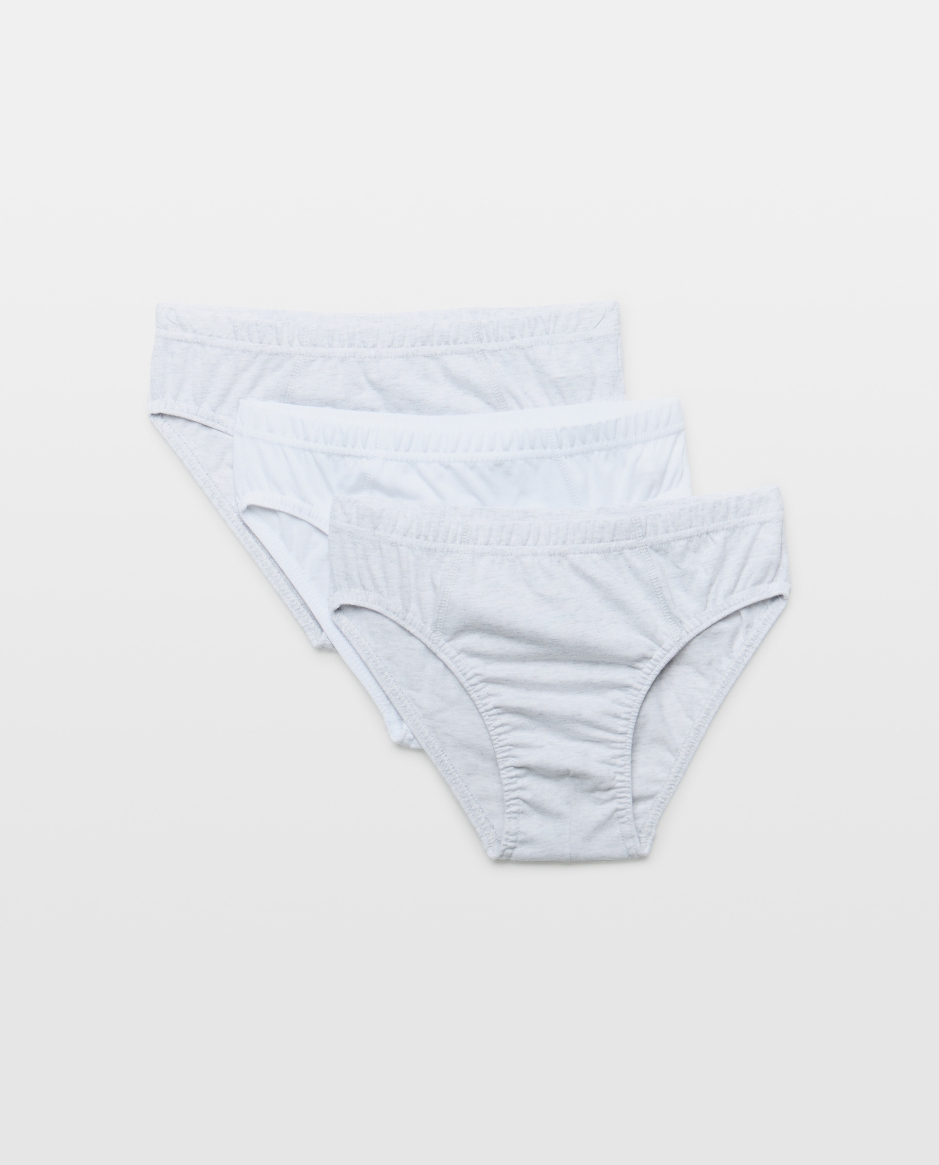 Pack de Três Slips Lisos Cinzento-claro-1