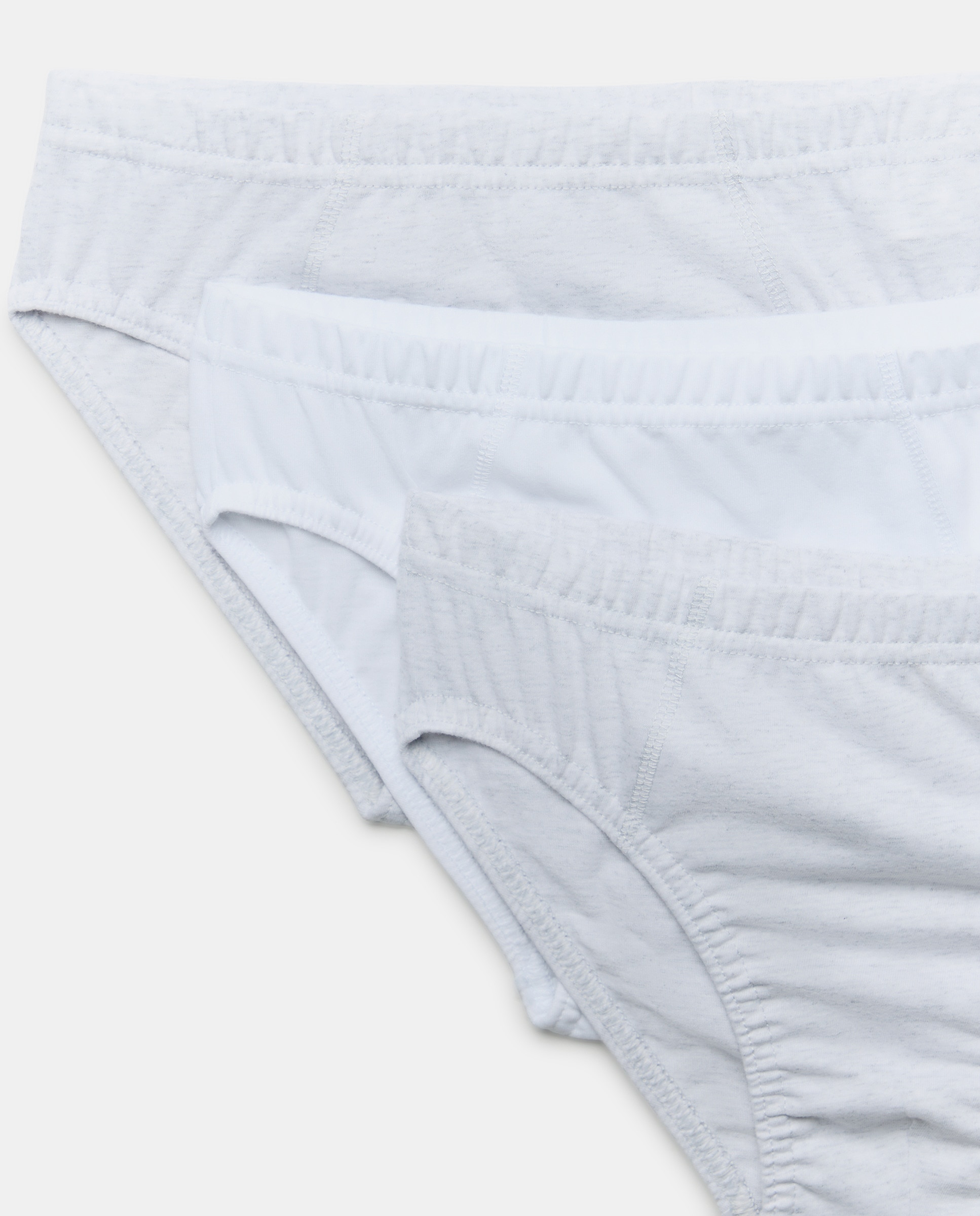 Pack de Três Slips Lisos Cinzento-claro-3