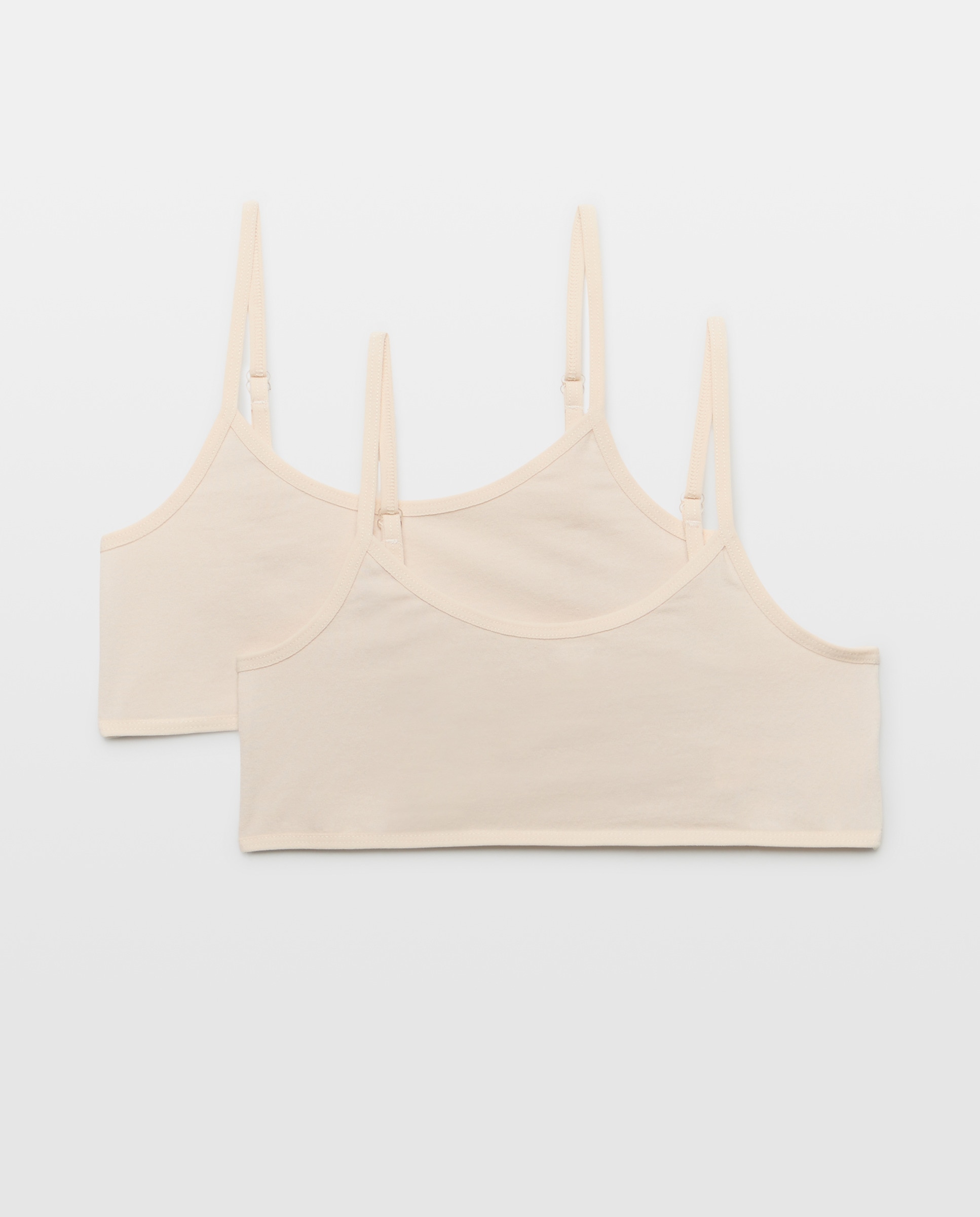 Pack de Dois Tops Lisos Cotton Juice Bege-1