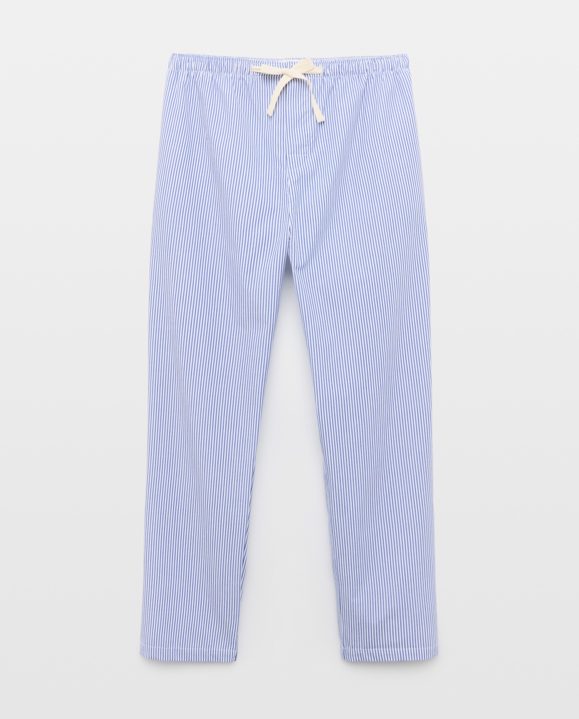 Calças de Pijama em Popelina de Algodão 400 Azul-4
