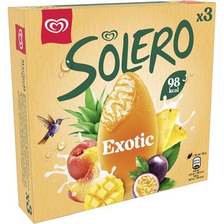 helado Exotic de vainilla con sorbete de frutas exóticas 3 unidades estuche 270 ml - Solero