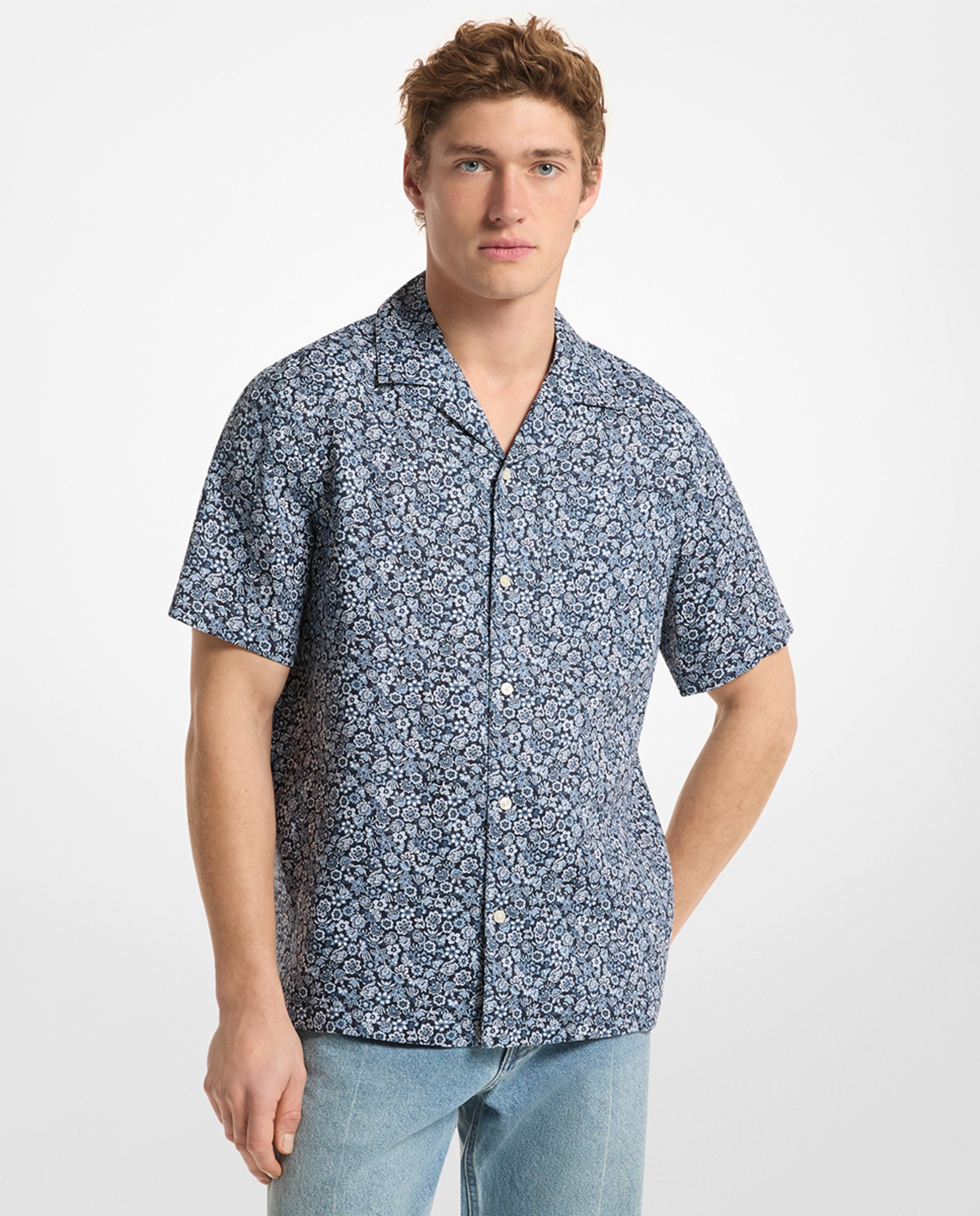 Imagem 0 de Camisa de Linho com Manga Curta e Estampado Floral