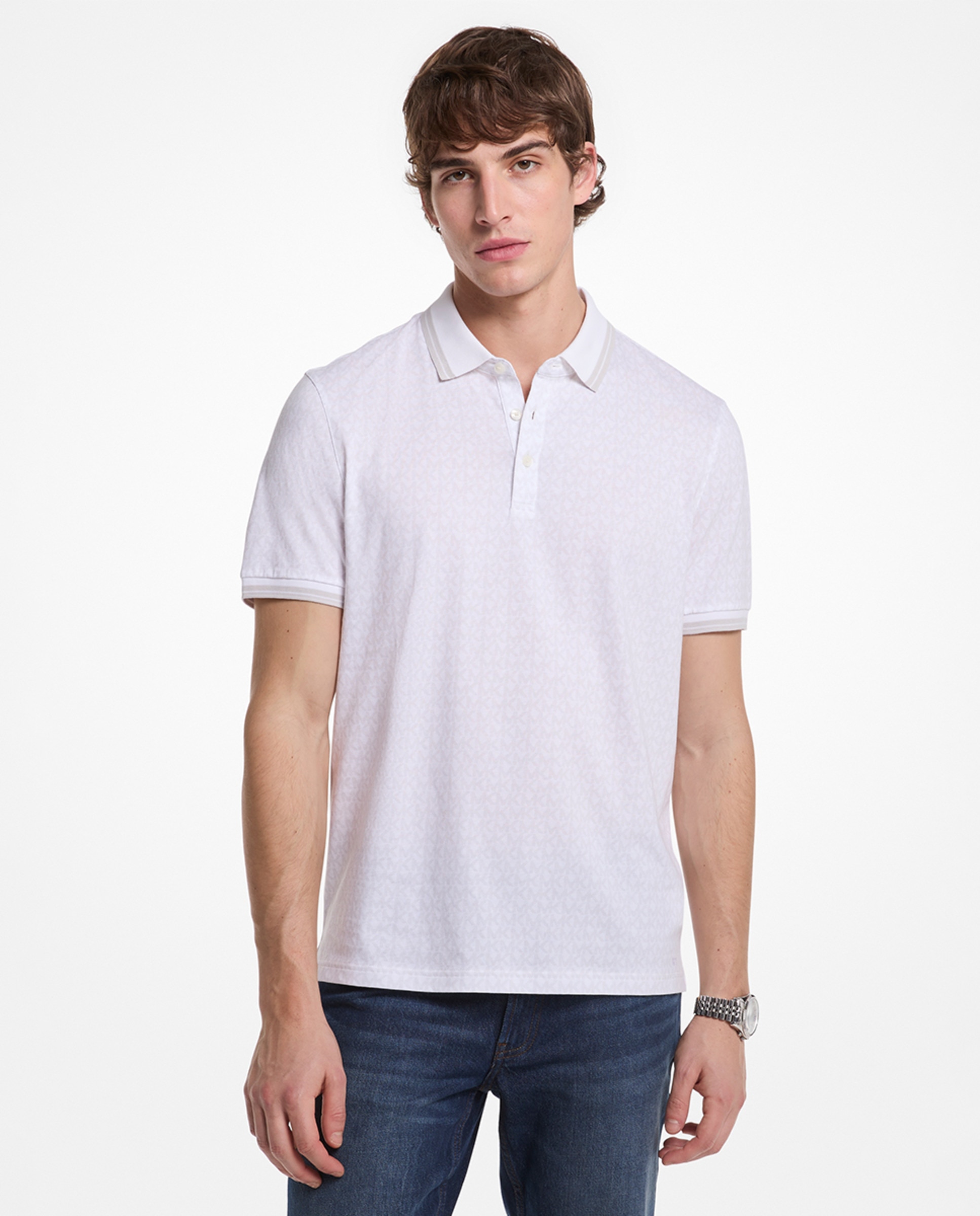 Imagem 0 de Polo de Manga Curta com Estampado de Logótipos